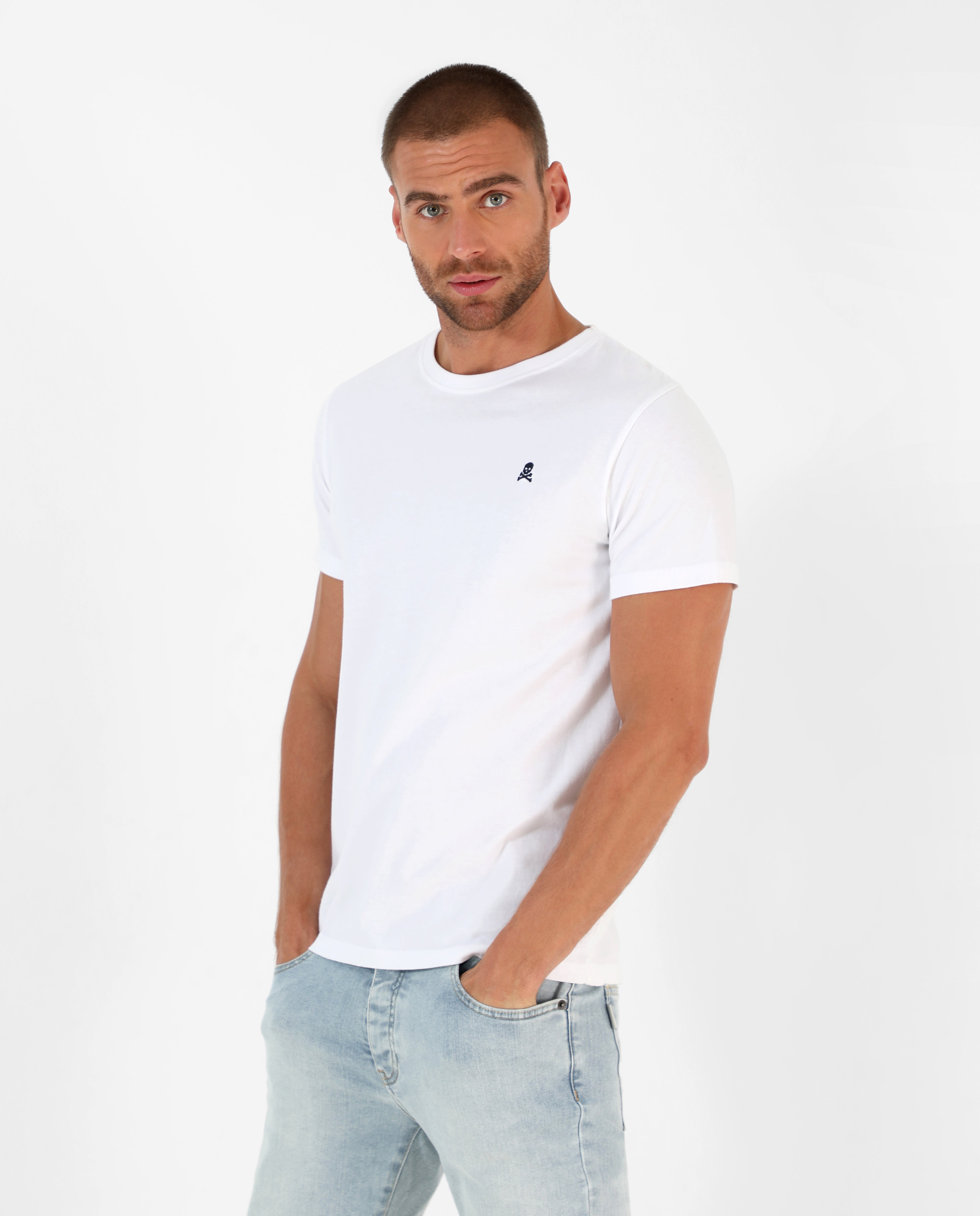T- Shirt Básica Calavera Blanca