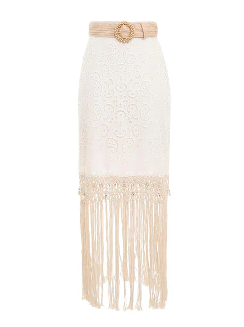 Midi Falda Vitali Fringe