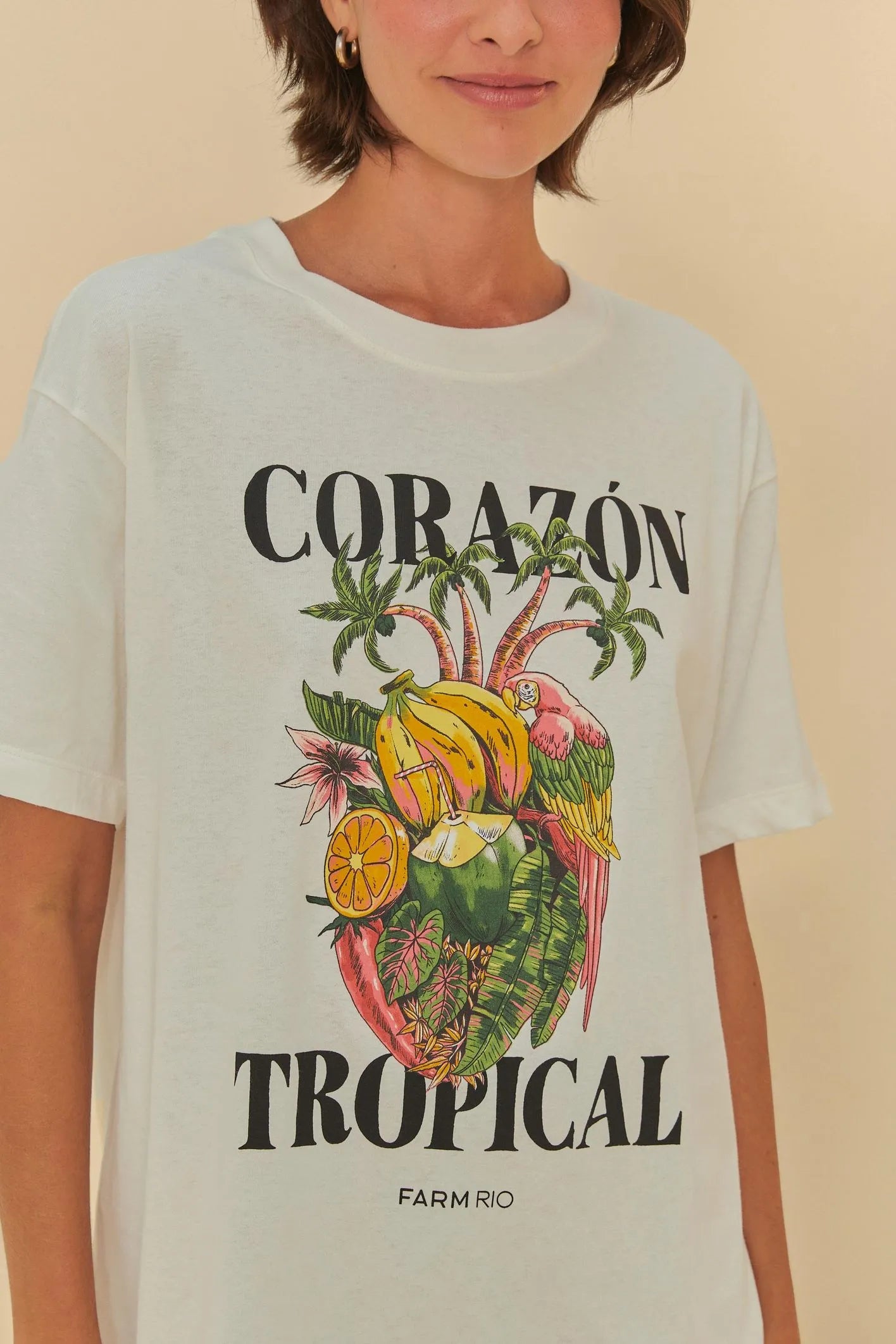 Camiseta Media Corazon Tropical