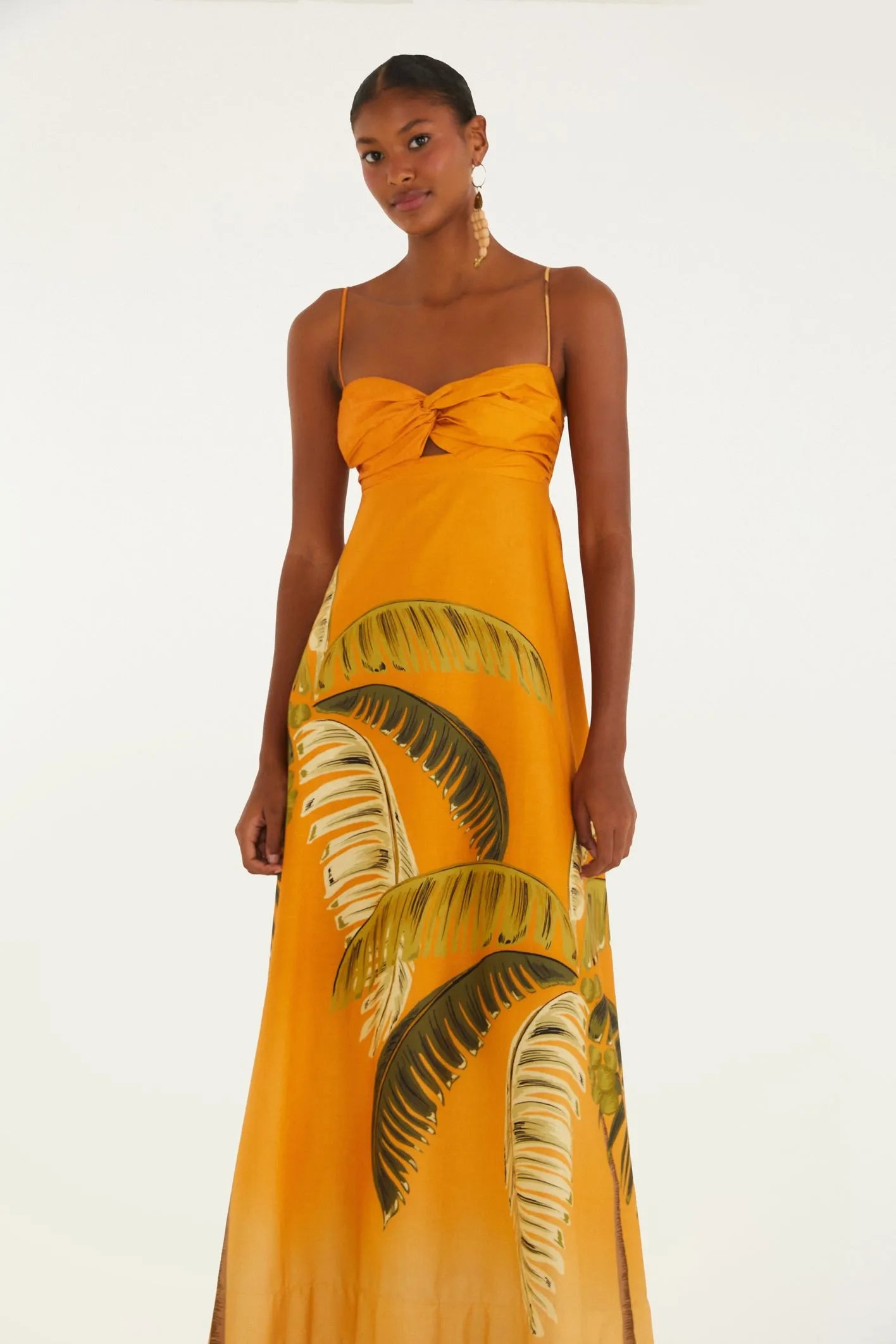 Midi Vestido Itacare Coqueiro Laranja