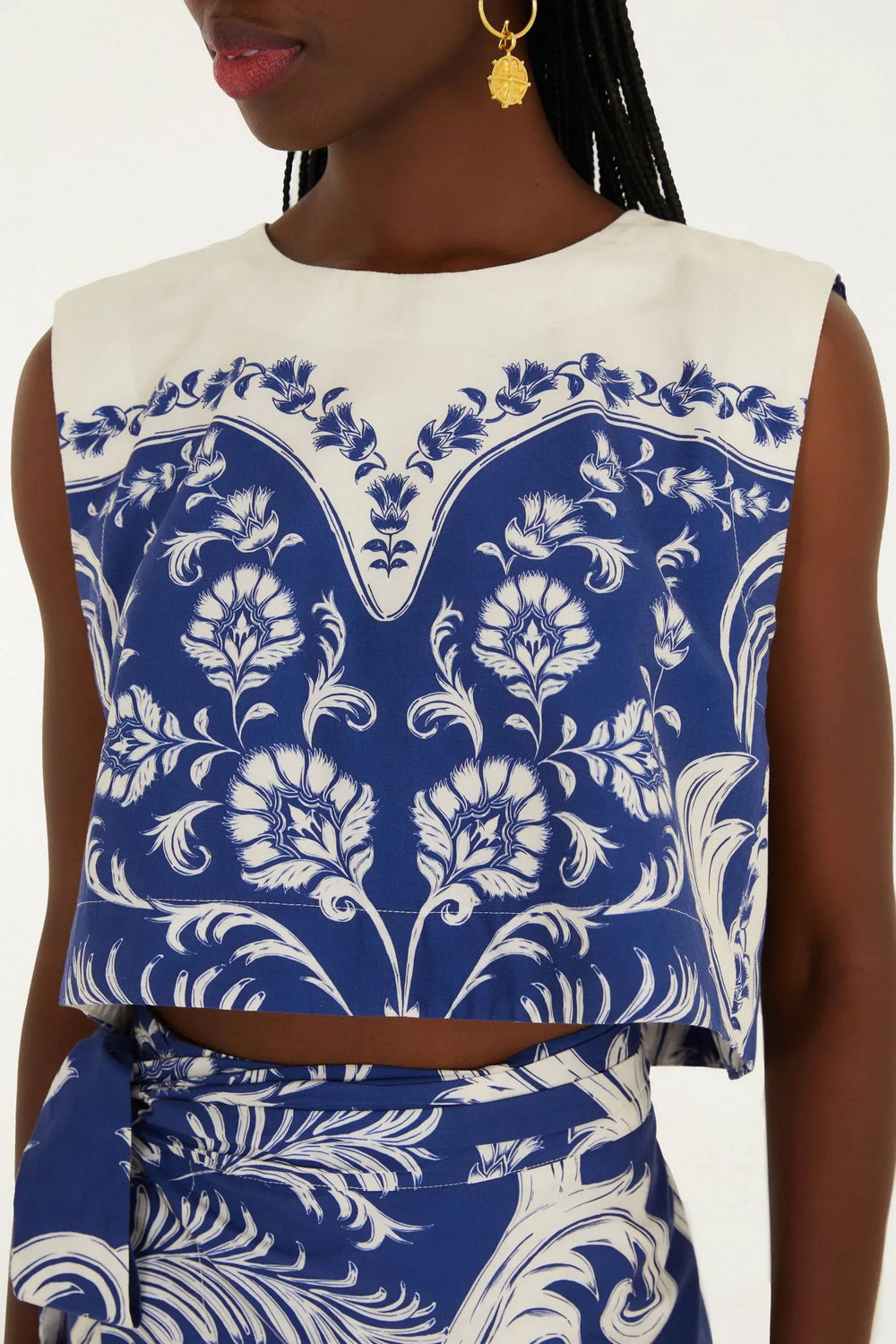 Blusa Quadrada Estampada Santorini