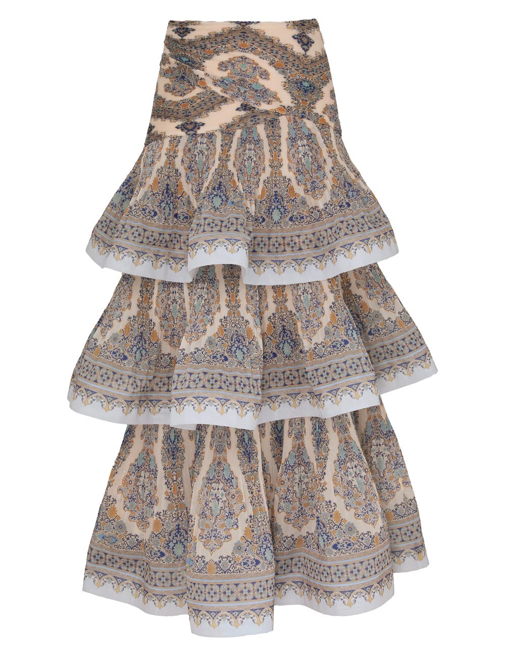 Midi Falda Tiered Pleated