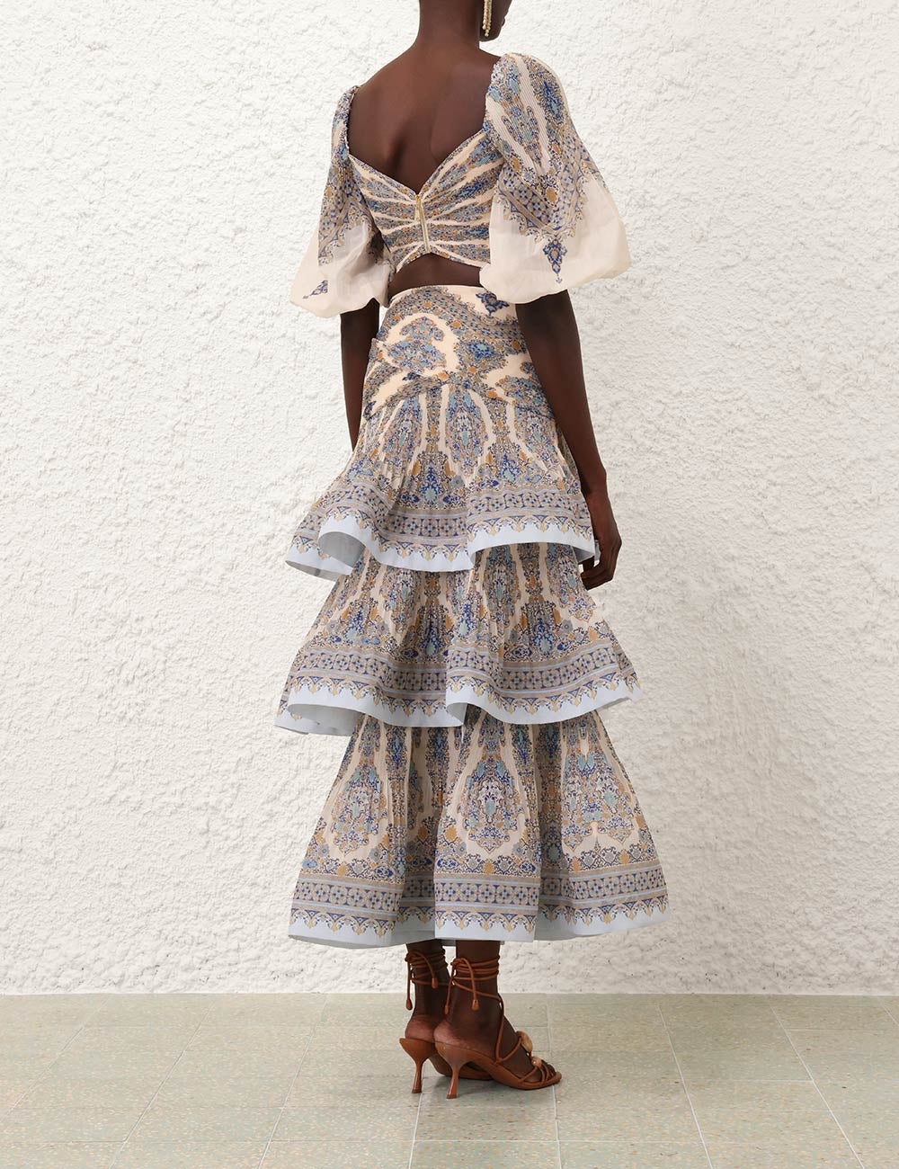 Falda Tiered Pleated