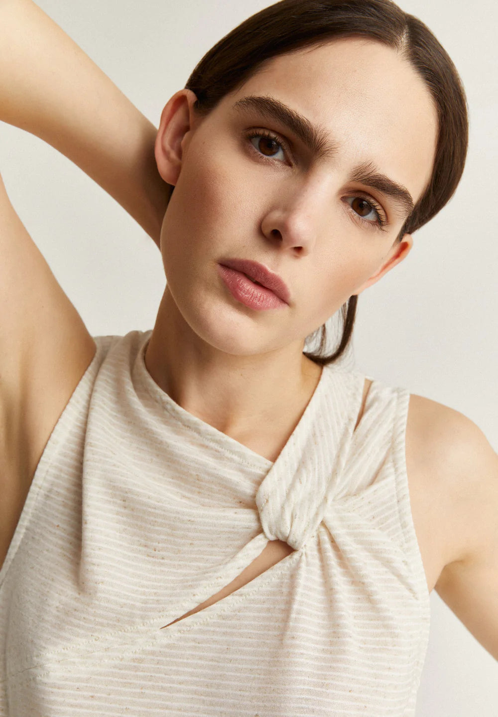Camiseta Shoulder Stripes Knot Tee