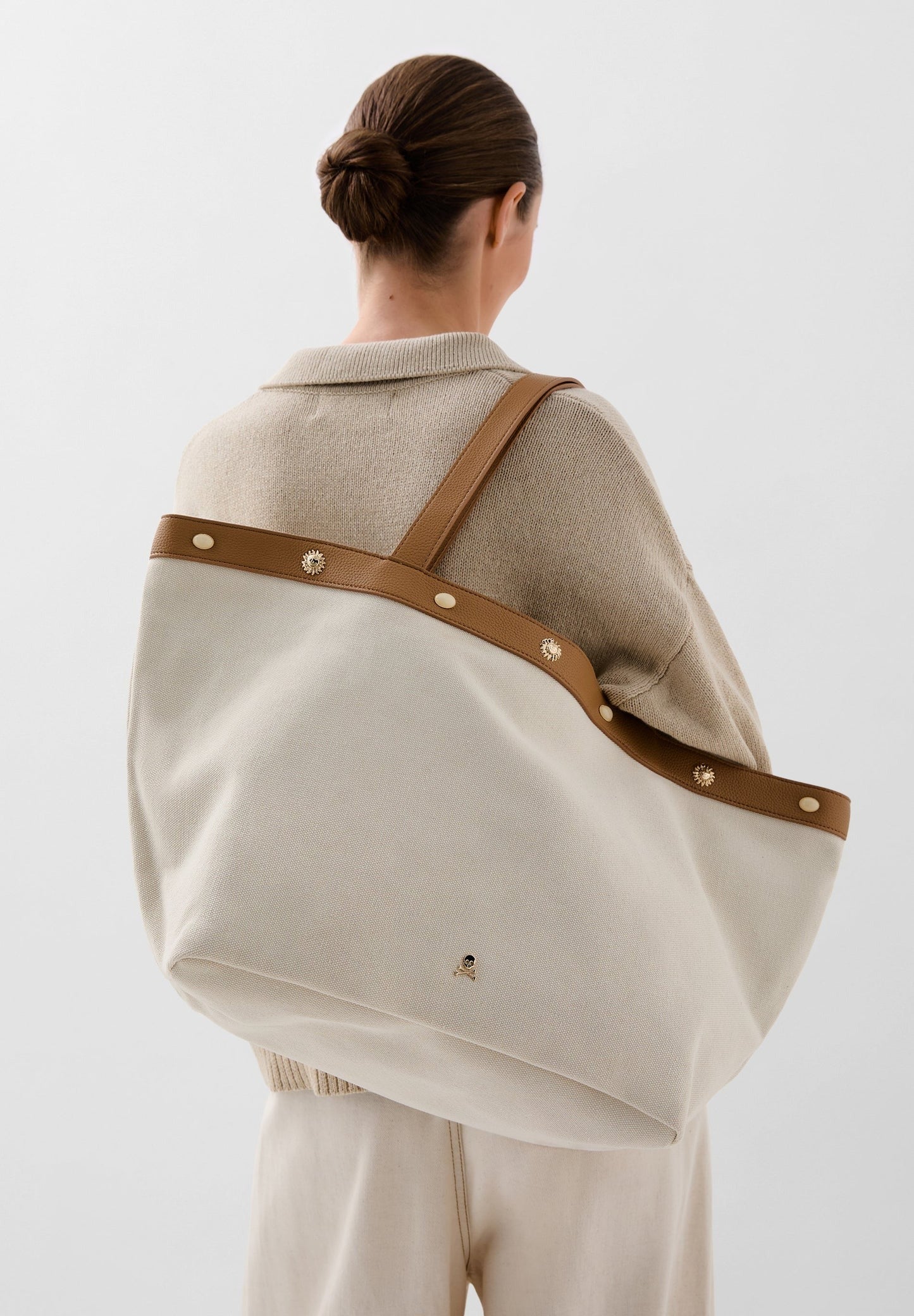 Bolso Shopper Canvas Tachuelas