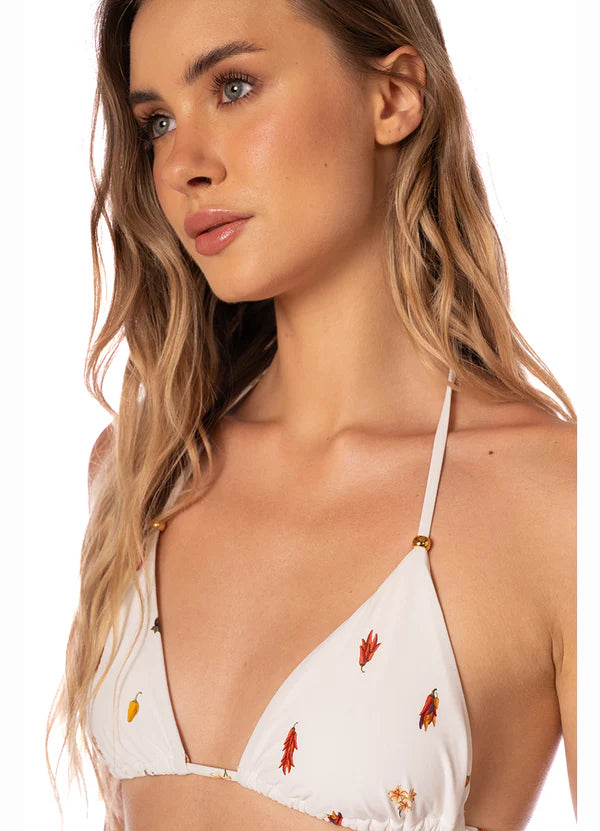Top Maui Print Crimson Heat