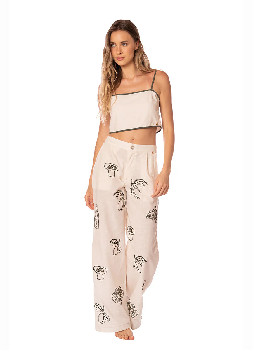 Pantalon Zenda Print Sage Dunes