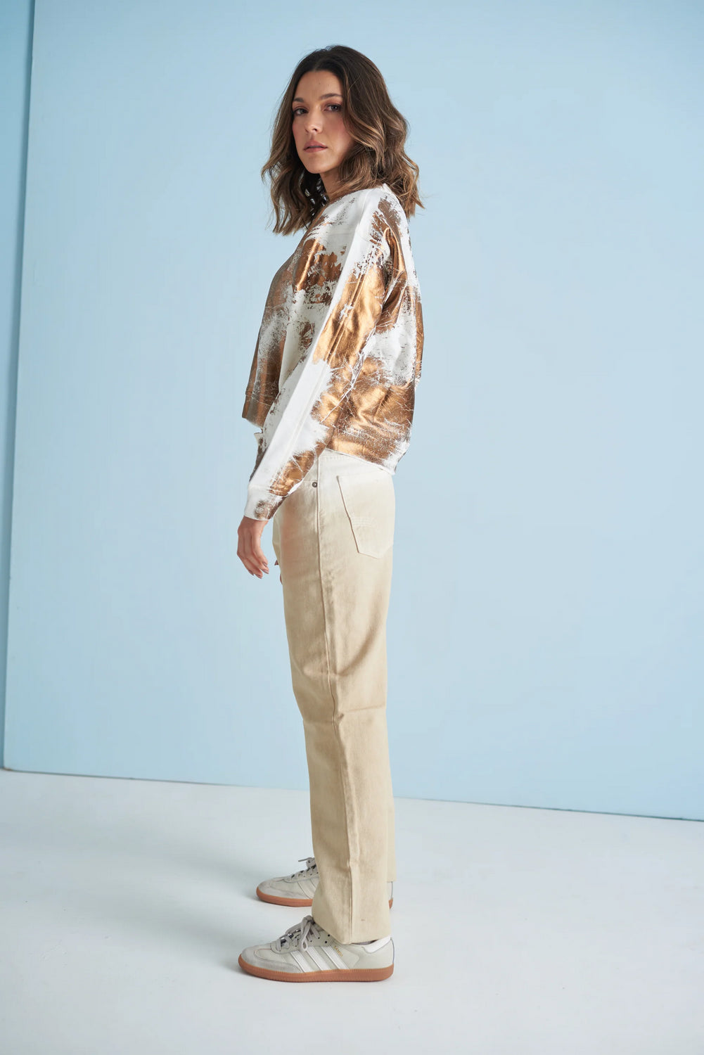 Jersey Shiny Crew Neck