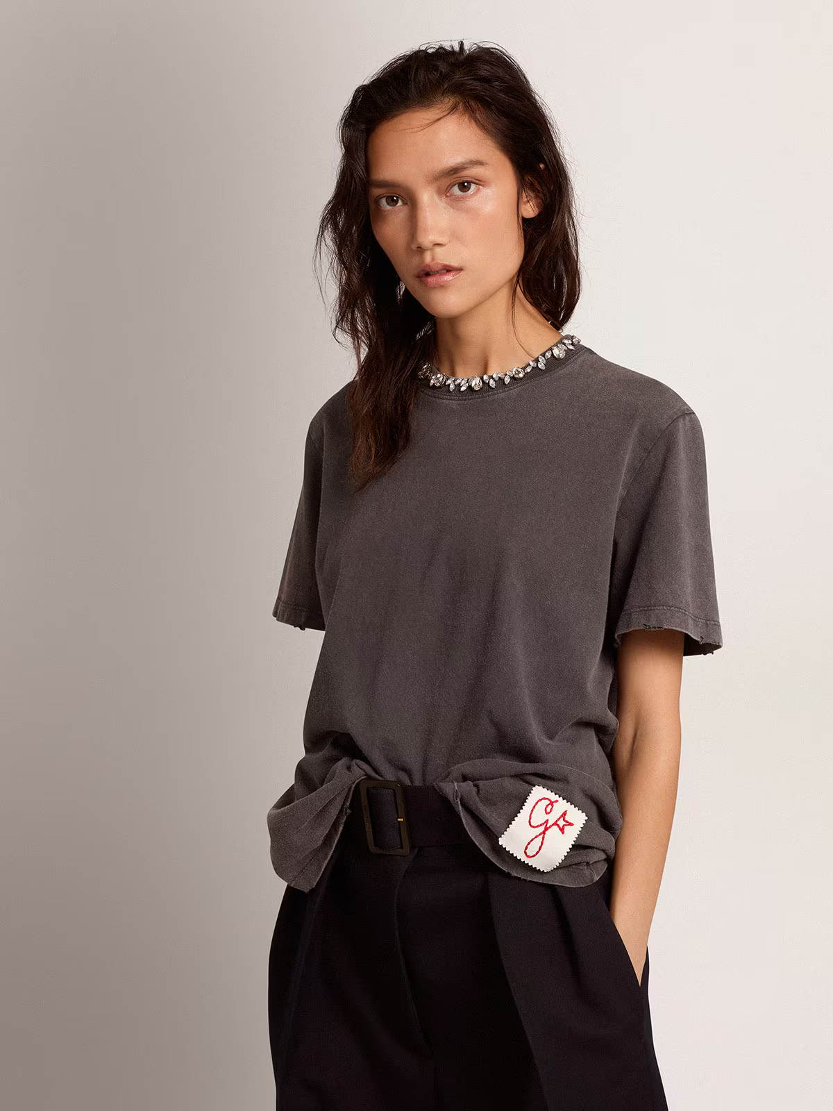 T-Shirt Golden Goose Mujer Distress