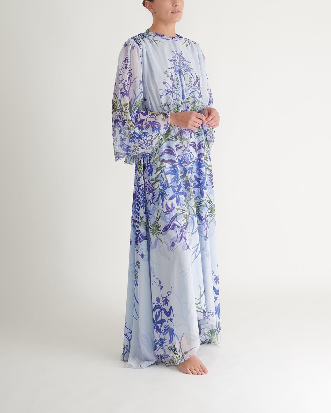 Maxi Vestido Chiffon Flores