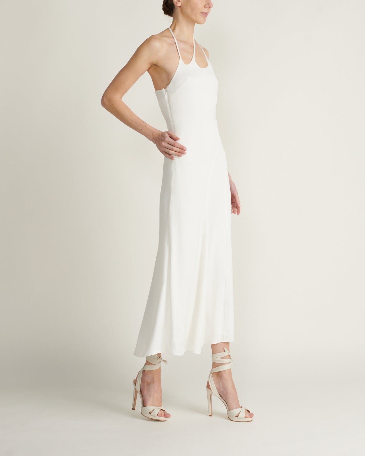 Midi Vestido Morena Cut Out Textured Crepe
