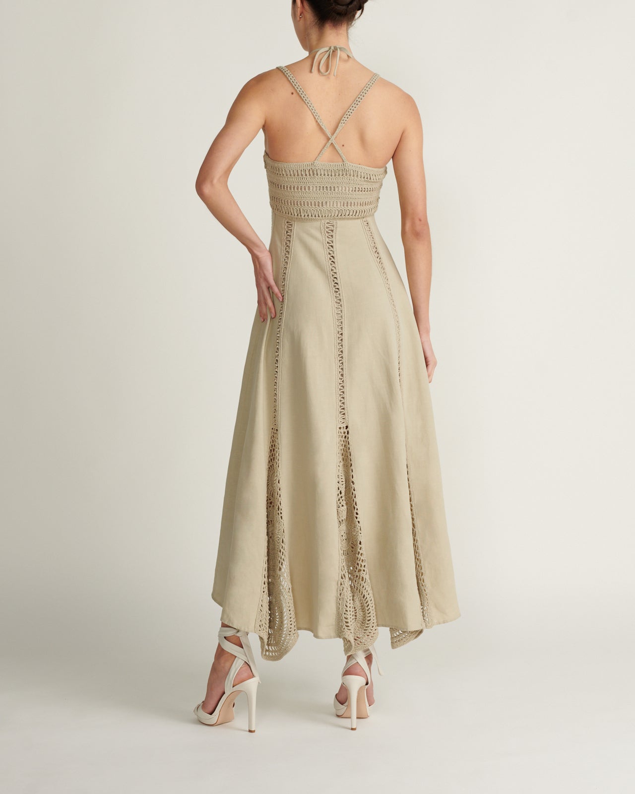 Midi Vestido Rosemary Knox Crochet