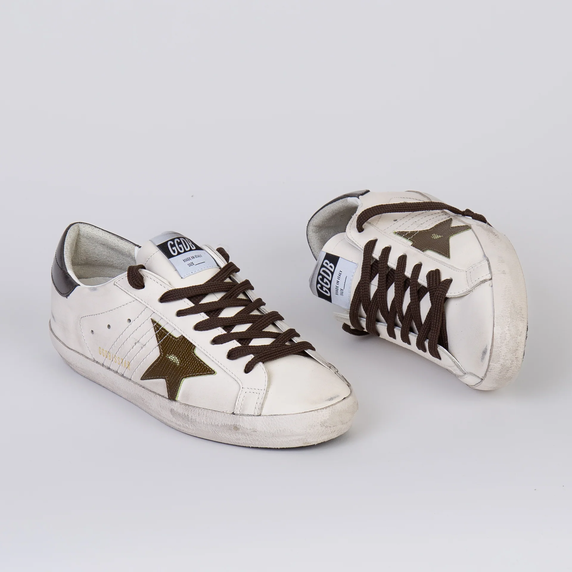 Zapatillas Golden Goose Super Star Leather Upper And Toe Cocco Print Hombre