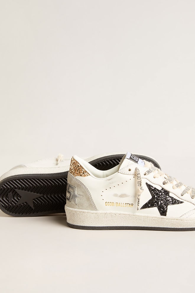 Zapatillas Golden Goose Ballstar Leather Glitter Star Suede Spur Mujer