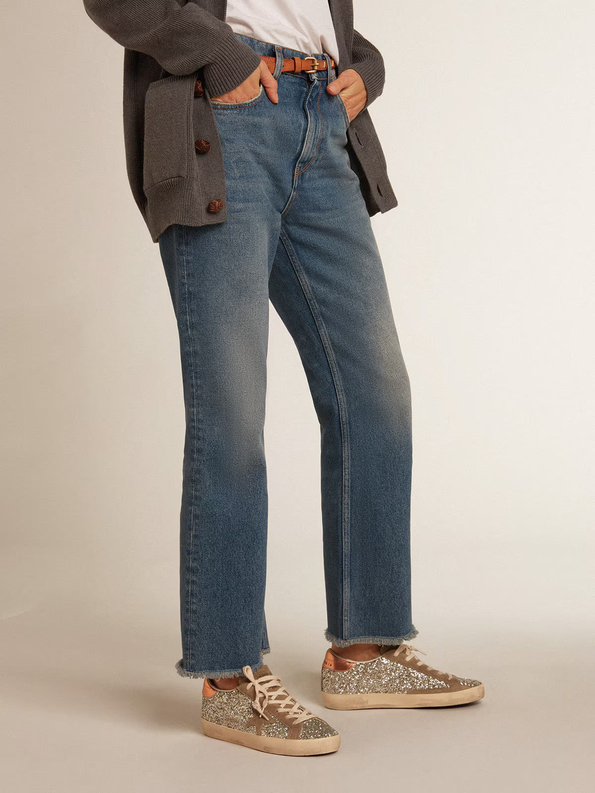 Zapatilla Super Star Glitter Up Suede Tongue Star Lamn Heel Mujer