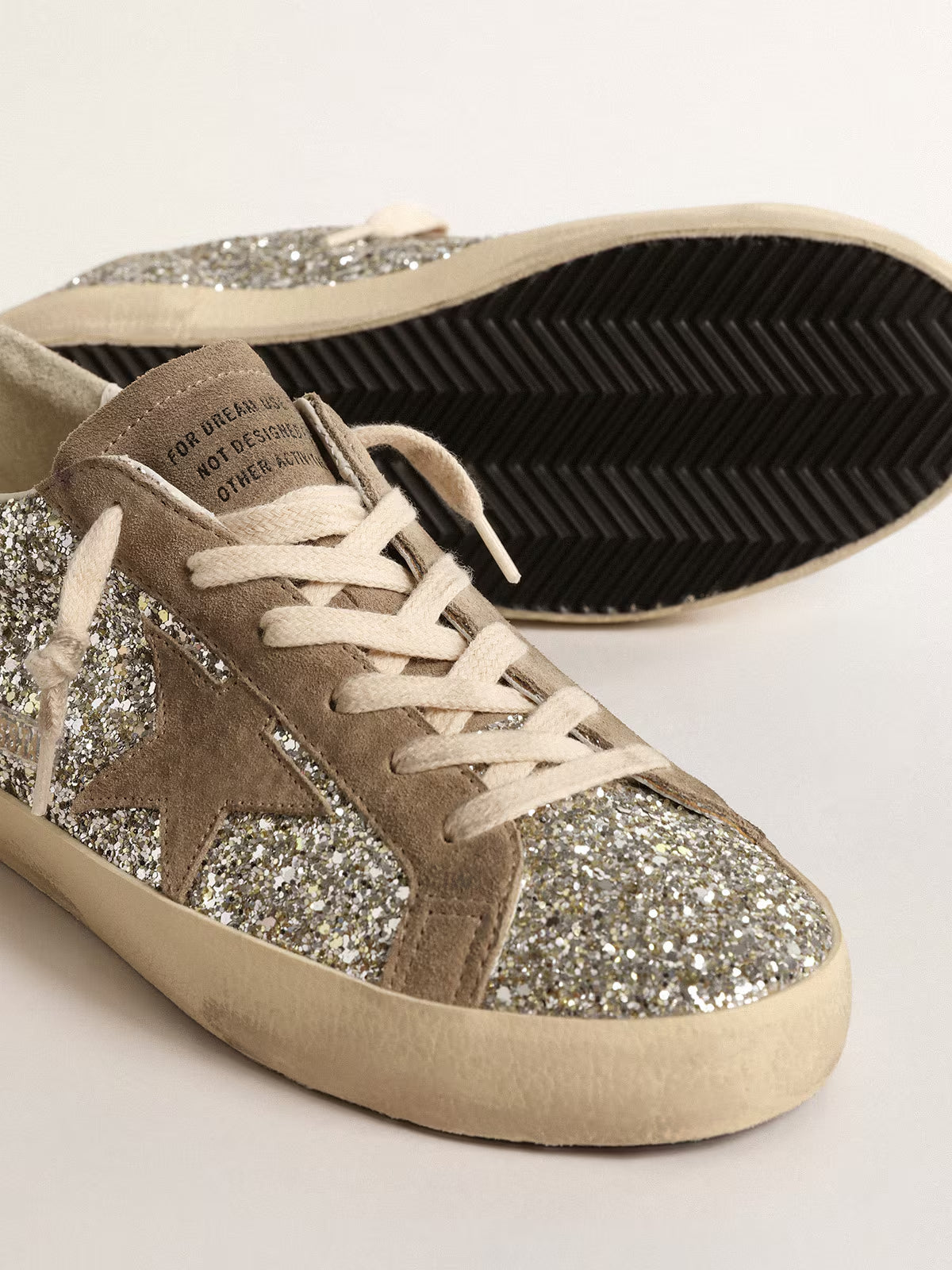 Zapatilla Super Star Glitter Up Suede Tongue Star Lamn Heel Mujer