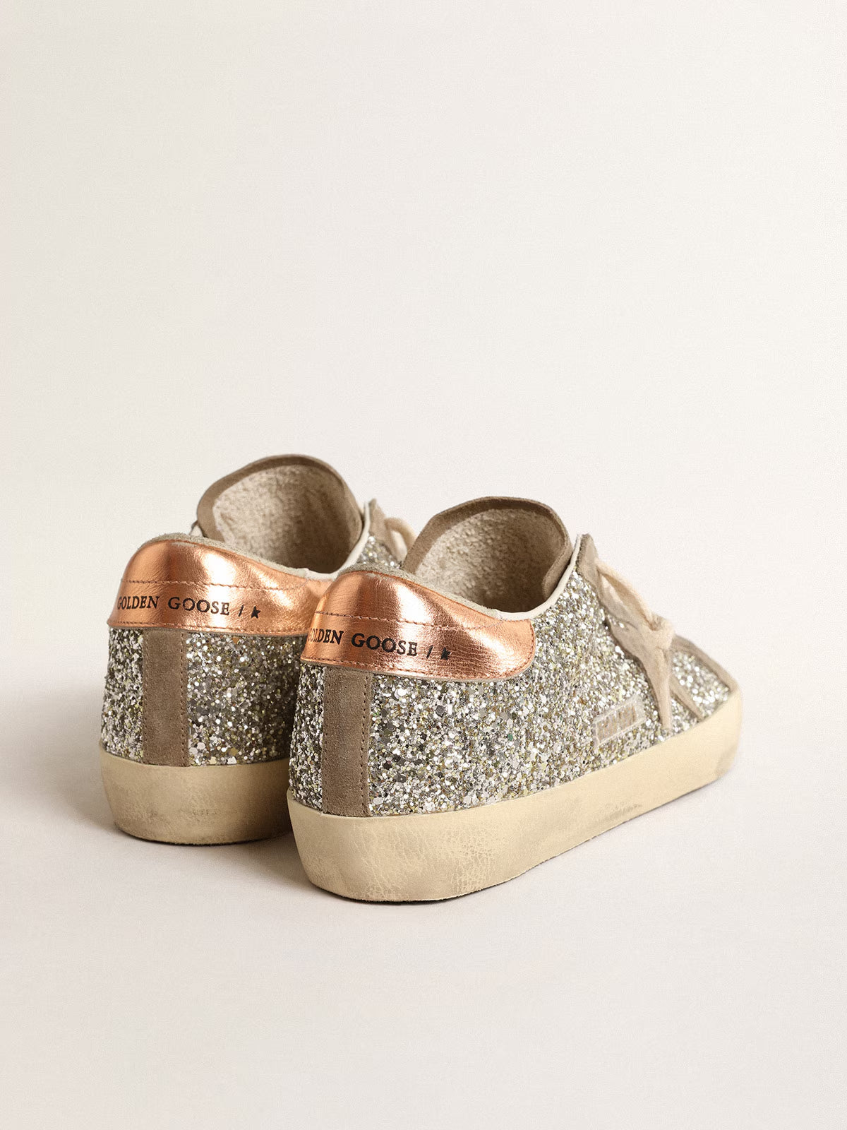Zapatilla Super Star Glitter Up Suede Tongue Star Lamn Heel Mujer