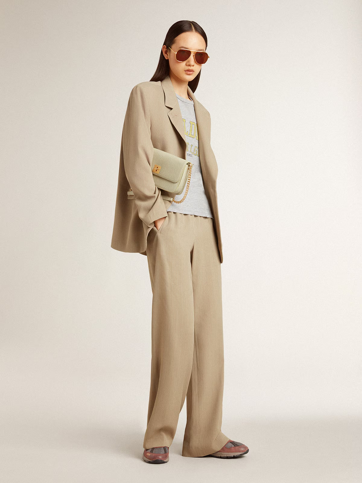 Chaqueta Journey Over Maia Pinstripe Blend Viscose Mujer