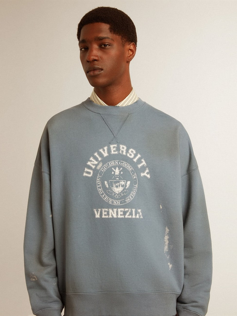 Buzo Journey Mujer Crew Neck Vintage College Print