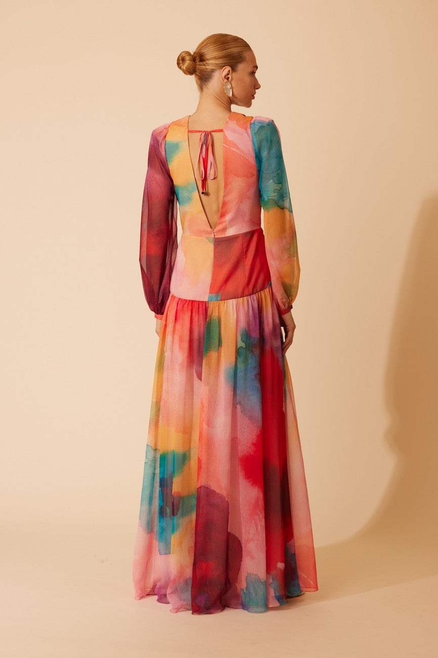 Maxi Vestido Maxi Sleeve