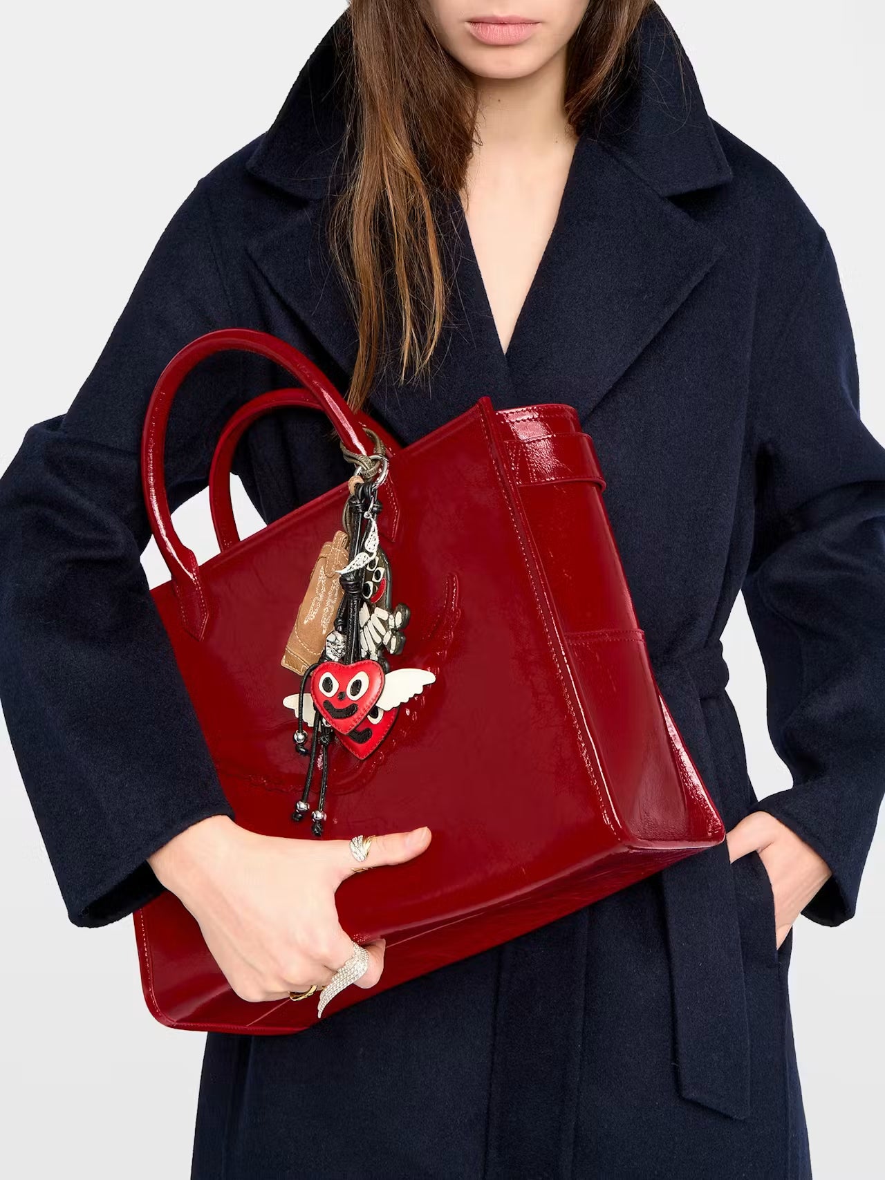 Bolso Angel Tote Wrinkled Patent