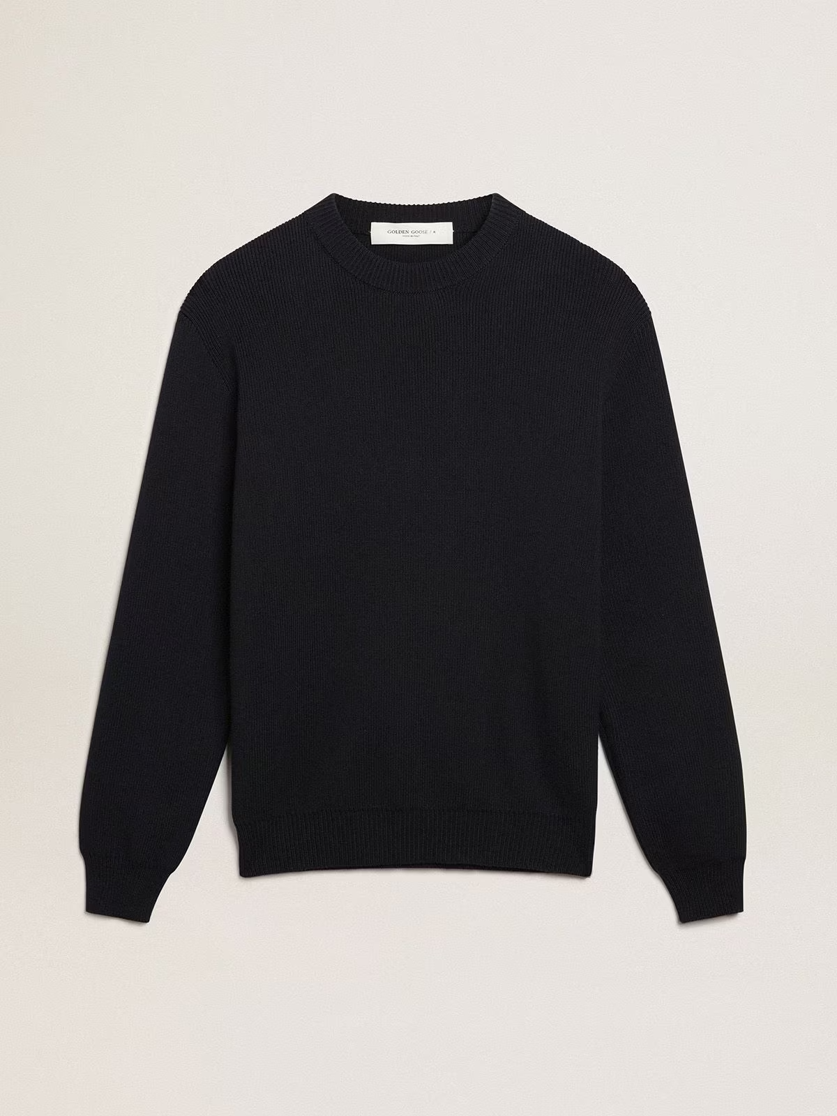 Sweater Golden Knit Crew Neck With Logoyarn