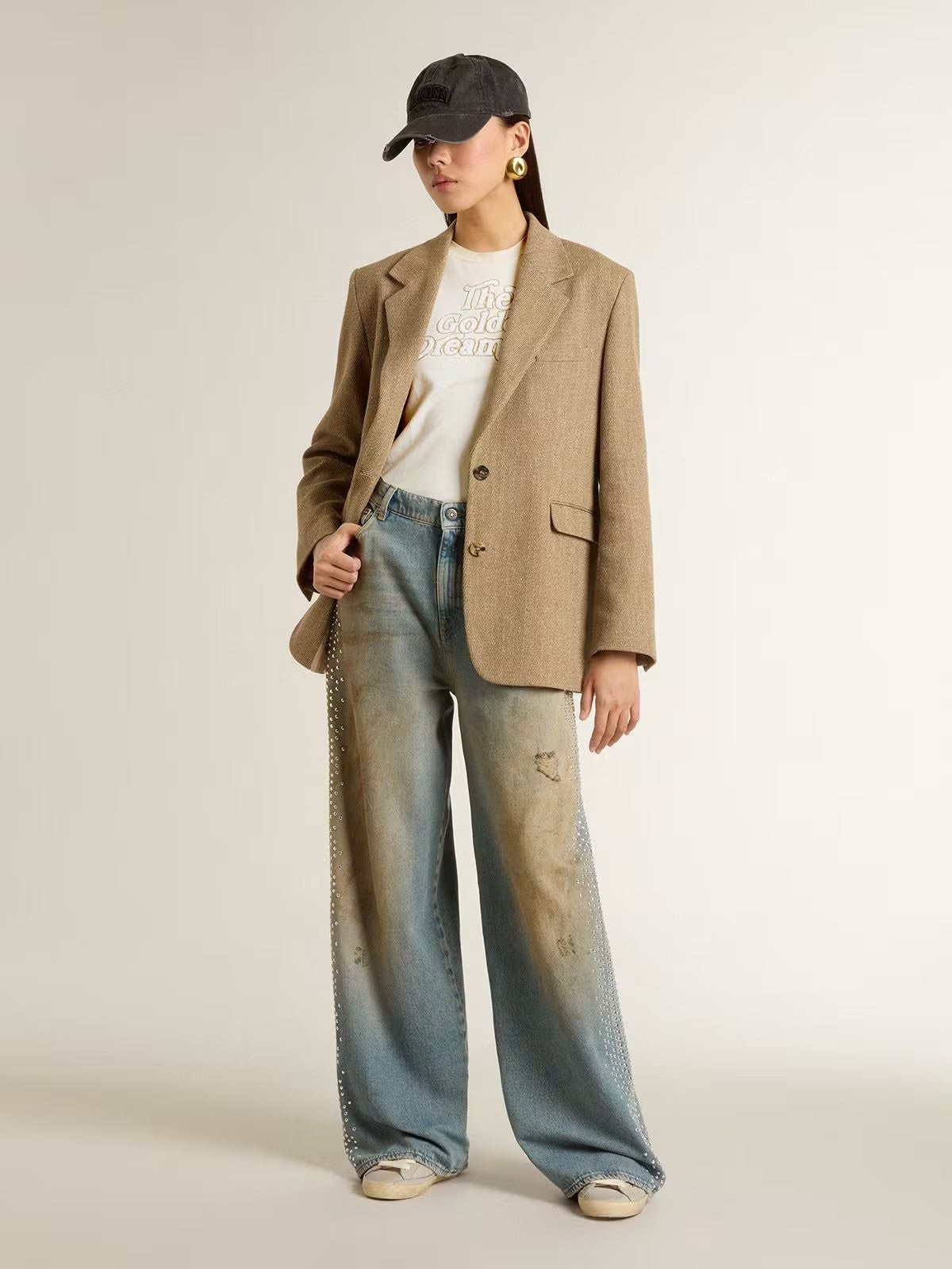 T-Shirt Journey Floc Print Golden Goose Mujer