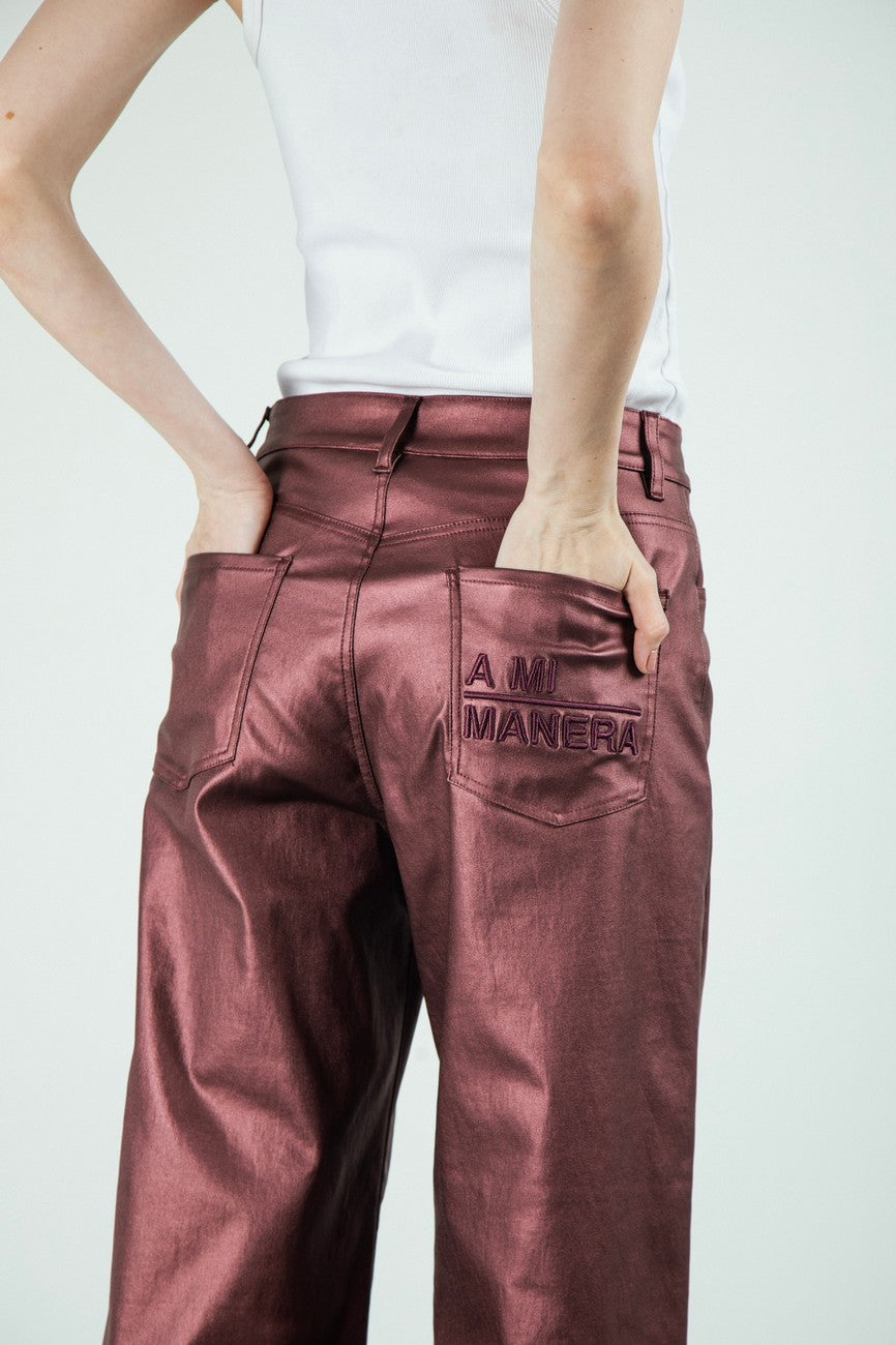 Pantalón Vino Encerado