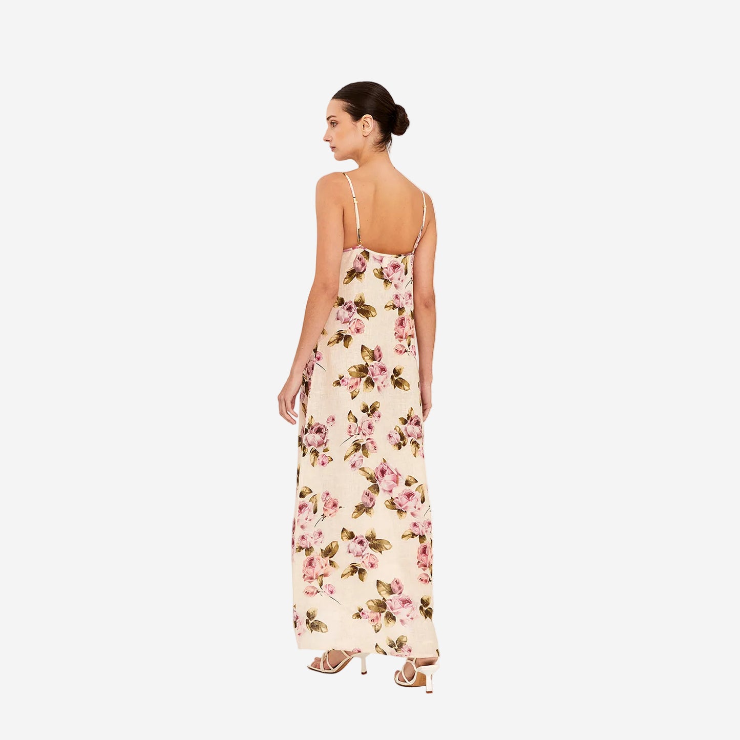 Midi Vestido Slip Rose