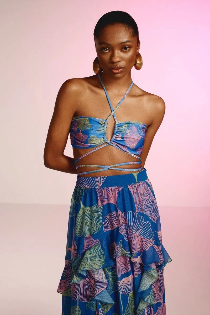 Maxi Falda Memory Leaves