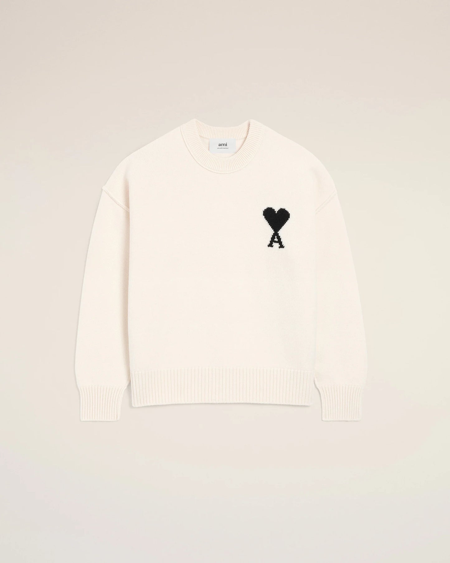Jersey De Cuello Redondo De Lana Blanca Ami De Coeur Unisex
