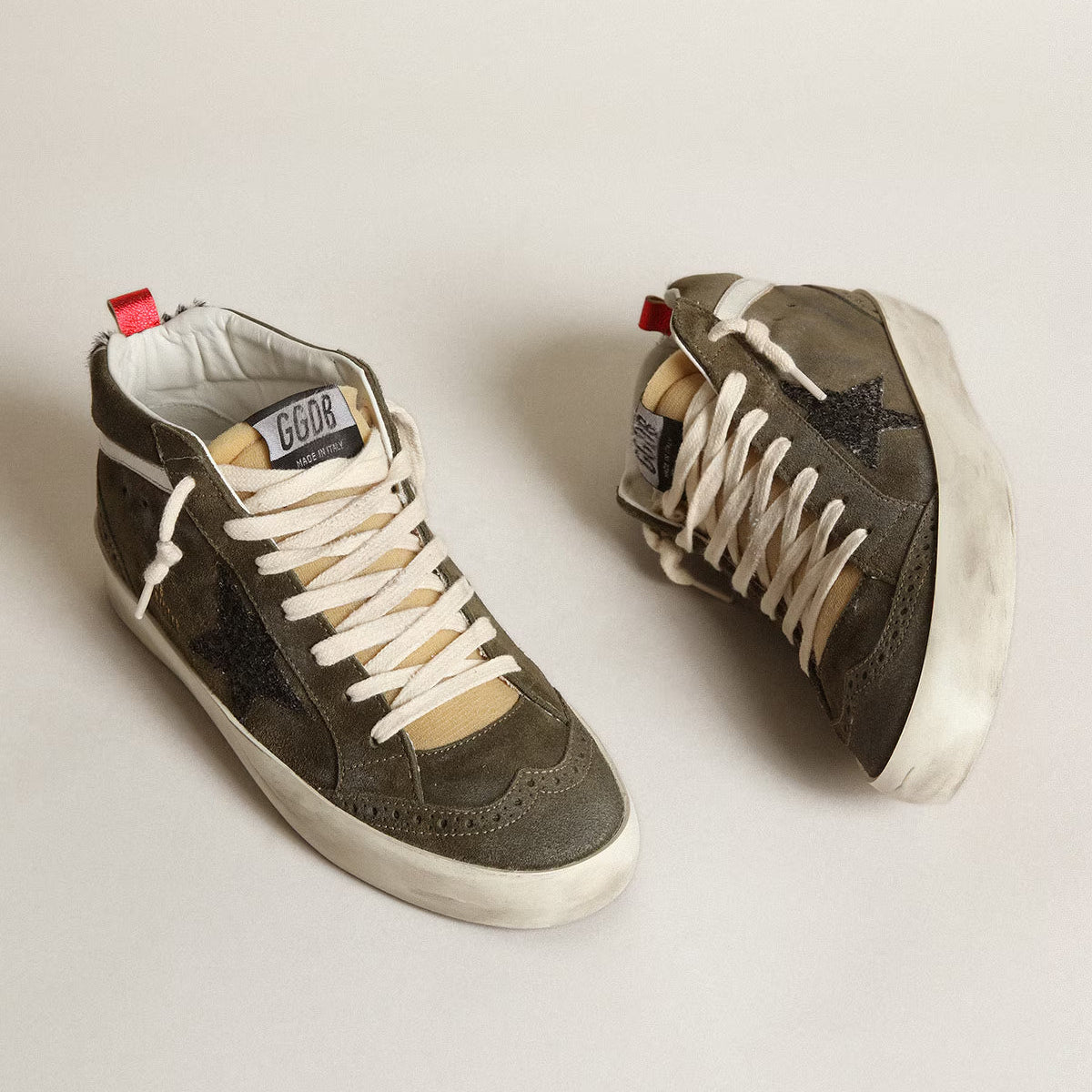 Zapatilla Golden Goose Mid Star Suede Glitter Star Zebra Horsy Mujer