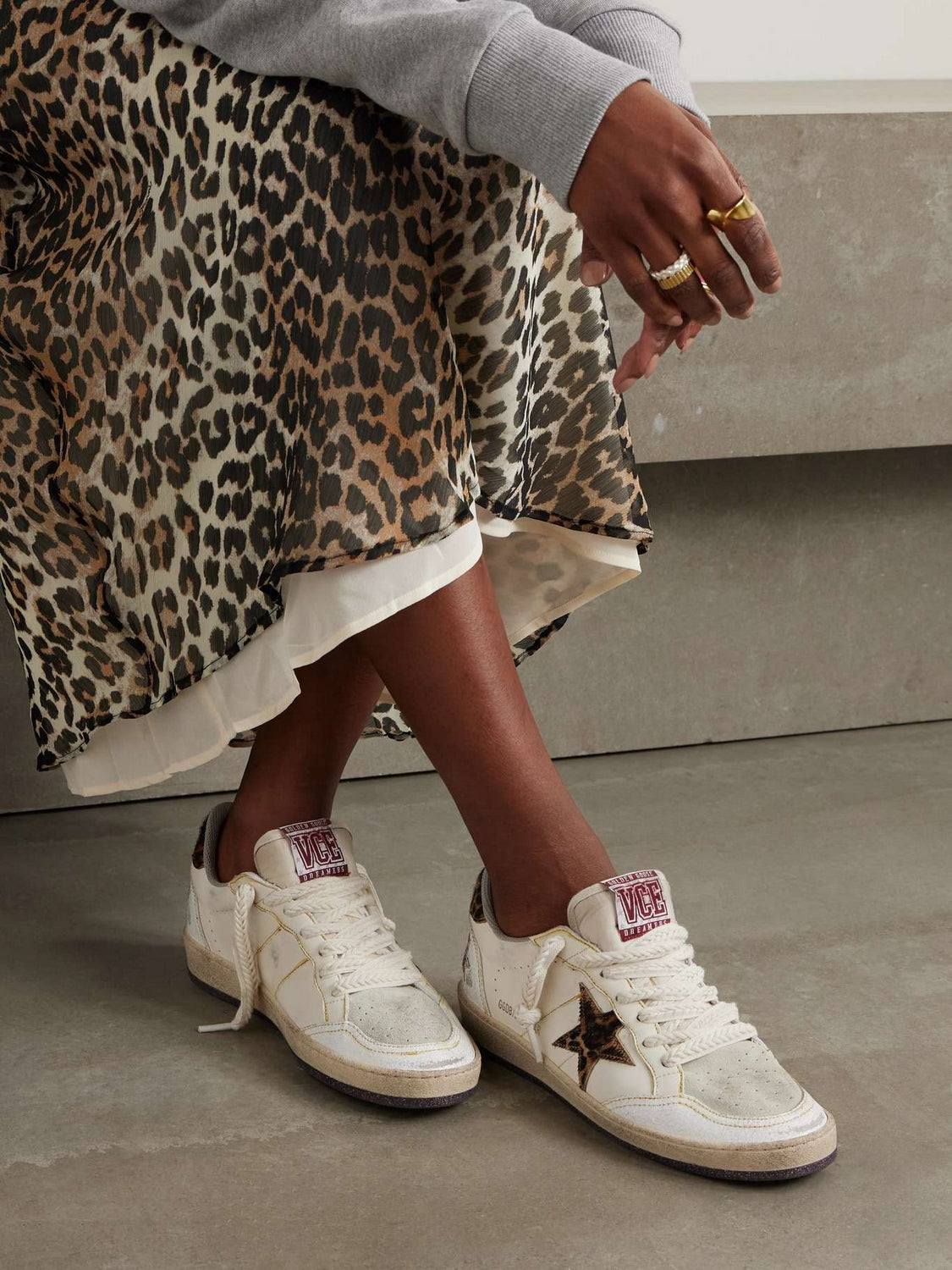 Zapatillas Golden Goose Ballstar Nappa Leo Horsy Star Crack Leath Mujer