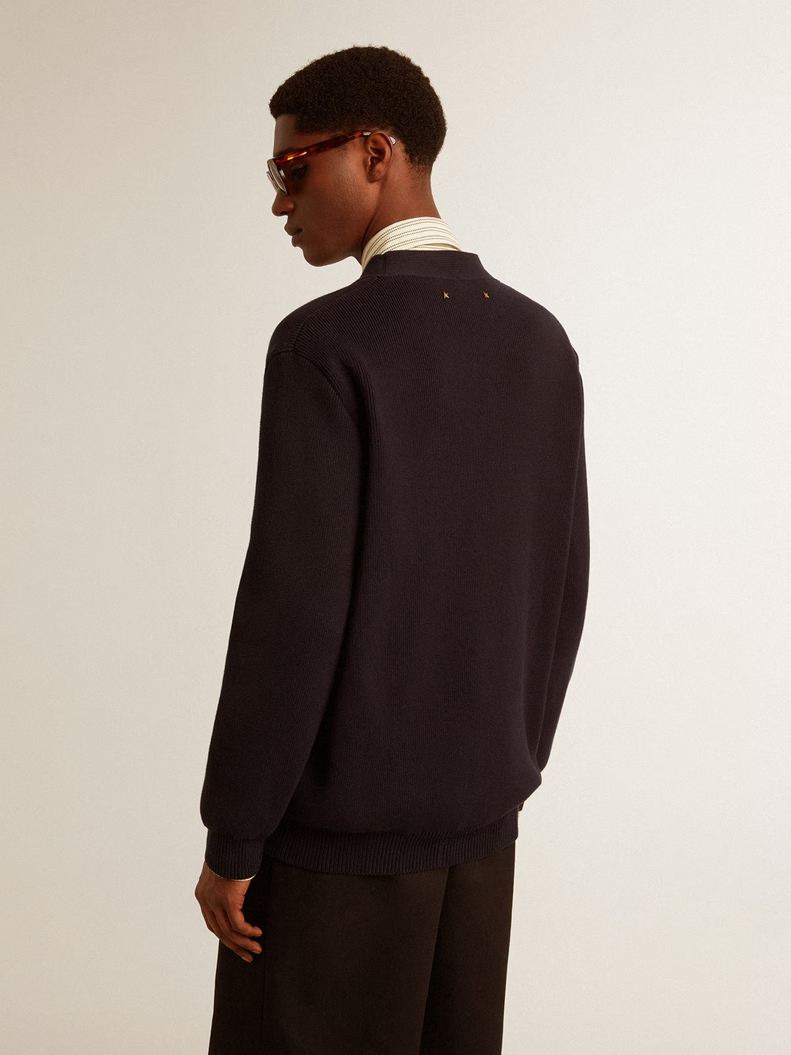 Cardigan Golden Goose Knit Distressed Cotton Hombre