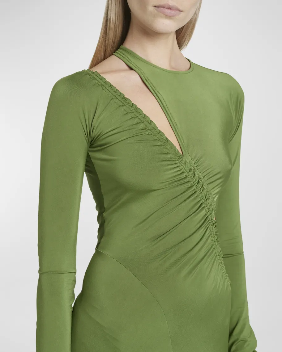 Midi Vestido Asymmetric Slash Jersey