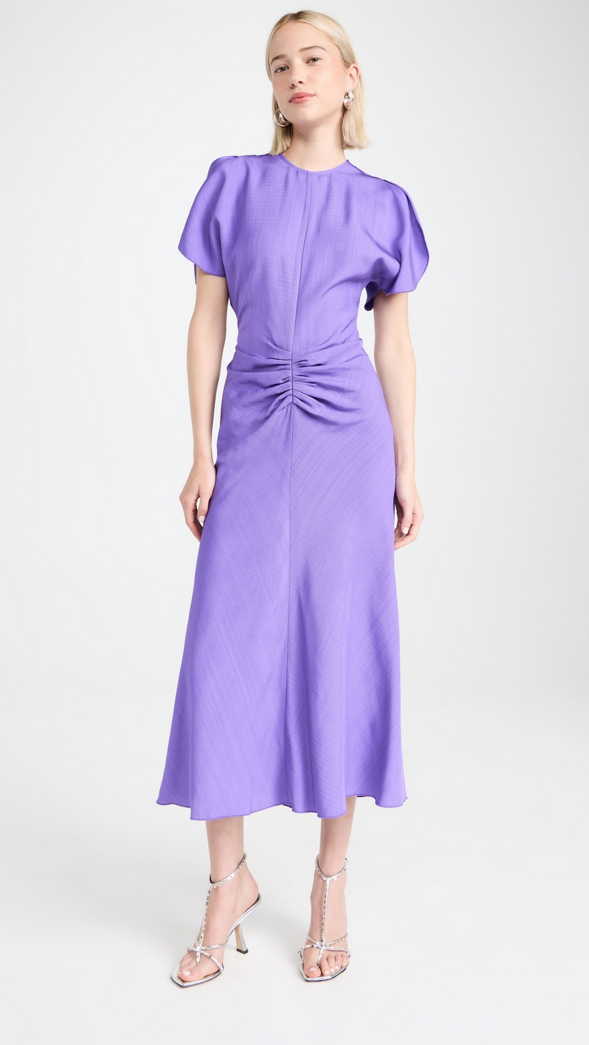 Midi Vestido Gathered Waist