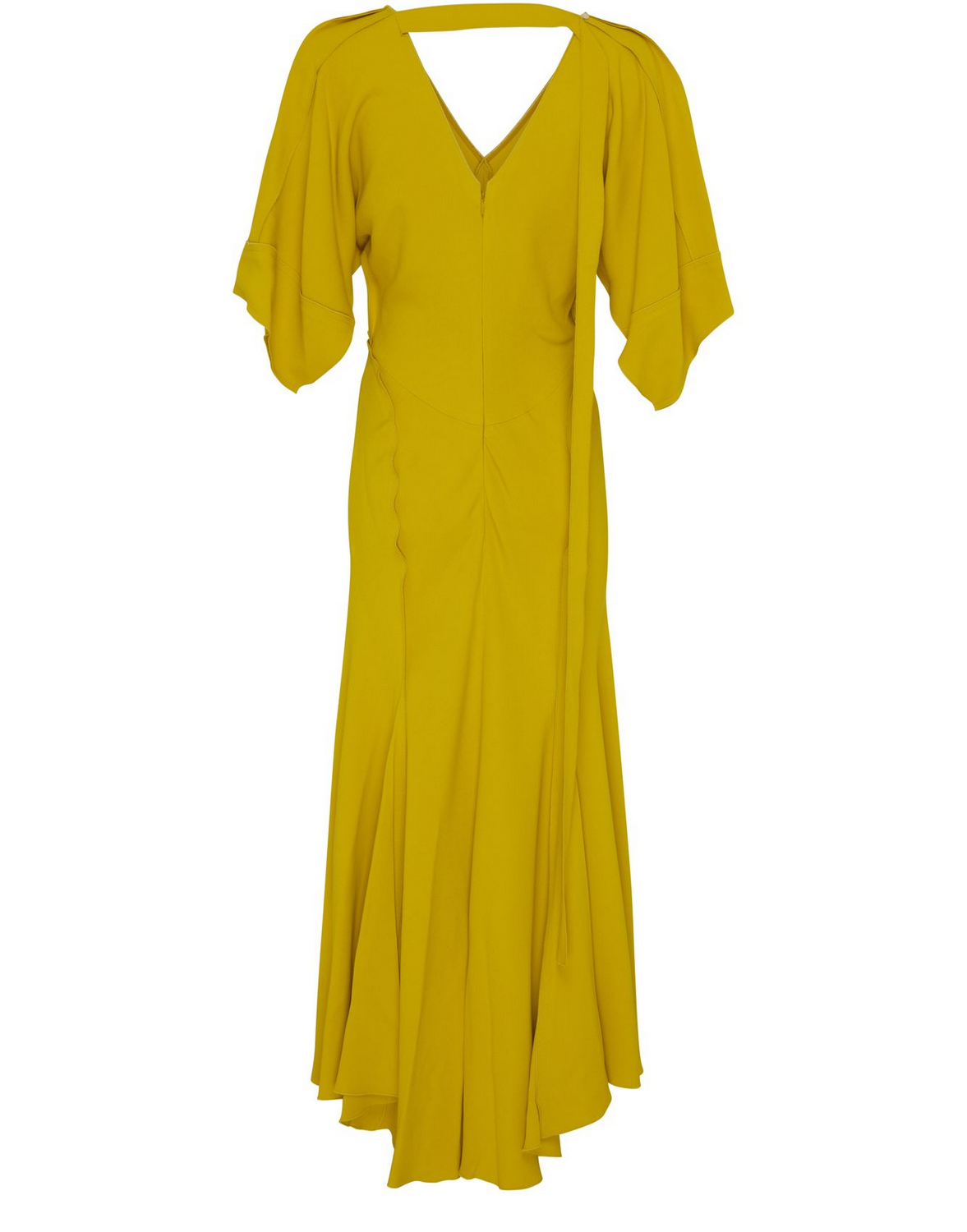 Midi Vestido Vneck Bias Godet