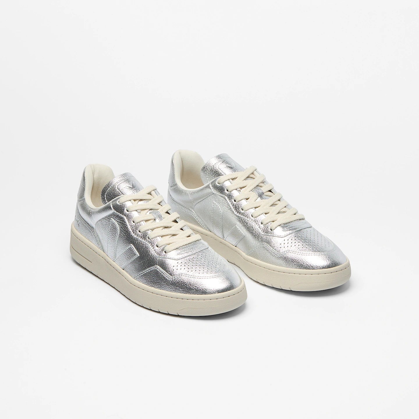 Zapatillas Veja De Mujer V-90 Leather Silver