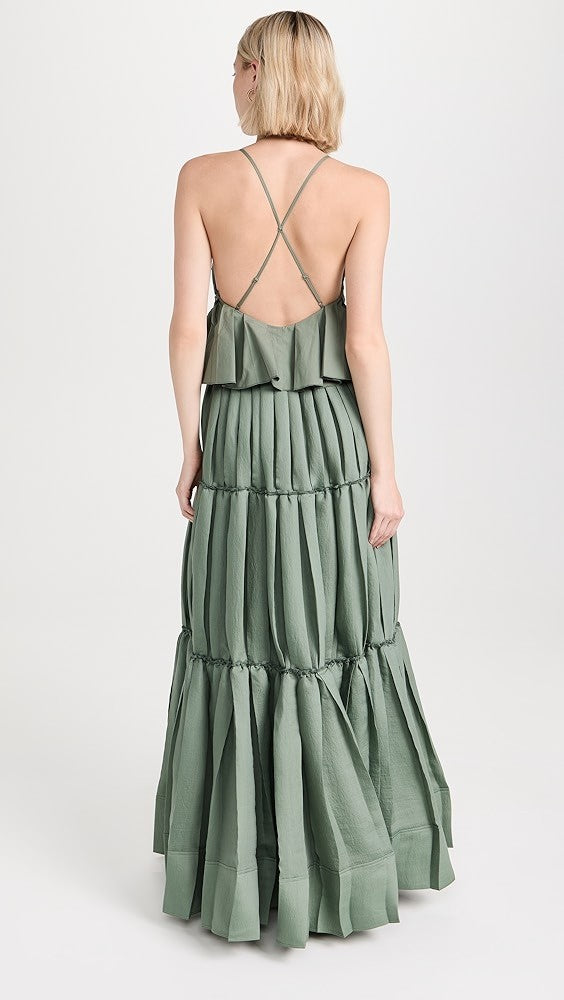 Maxi Vestido Delania Plisado