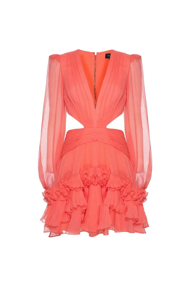 Mini Vestido Turner Chiffon Ruffled