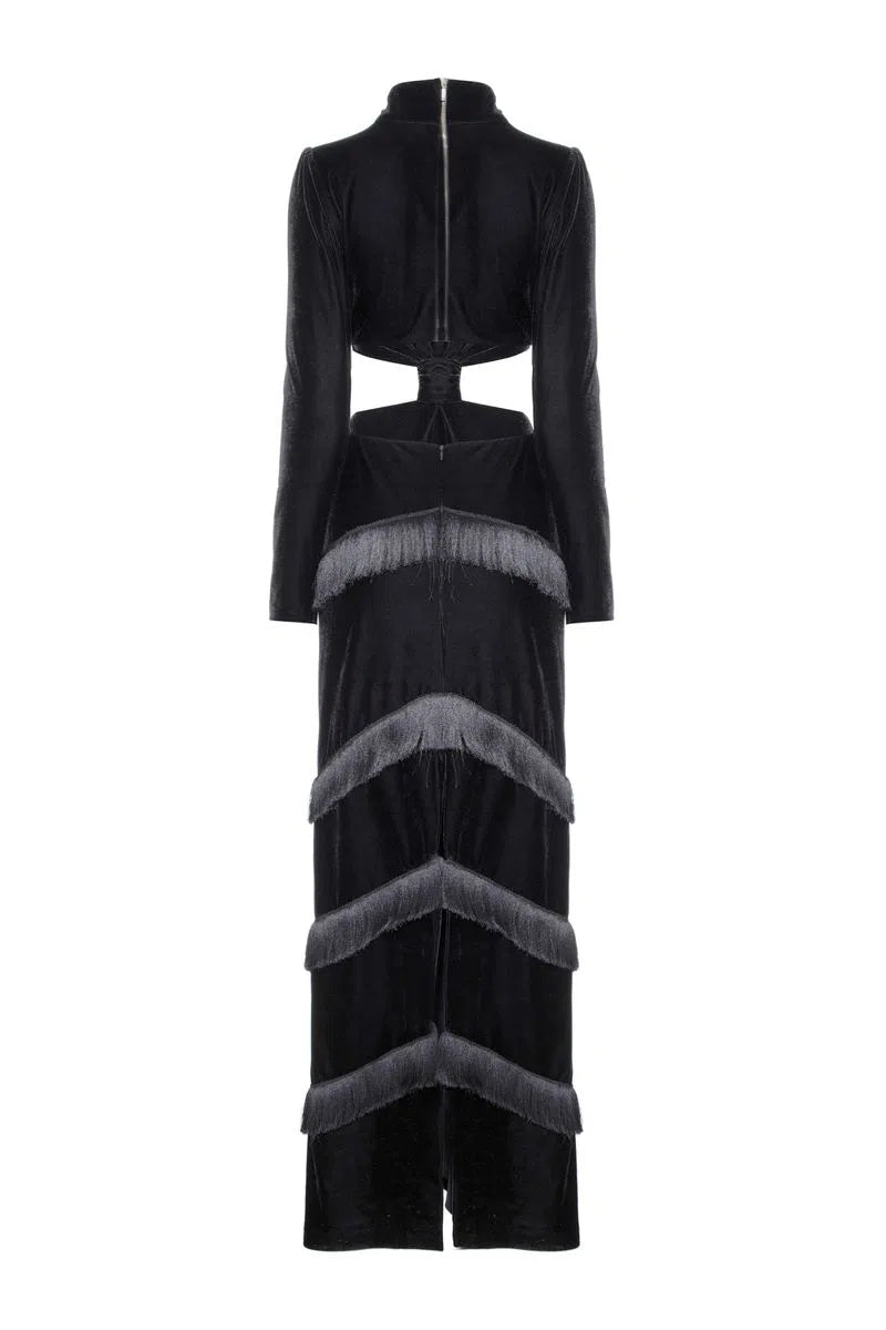 Maxi Vestido Maxi Sleeve Cut Out