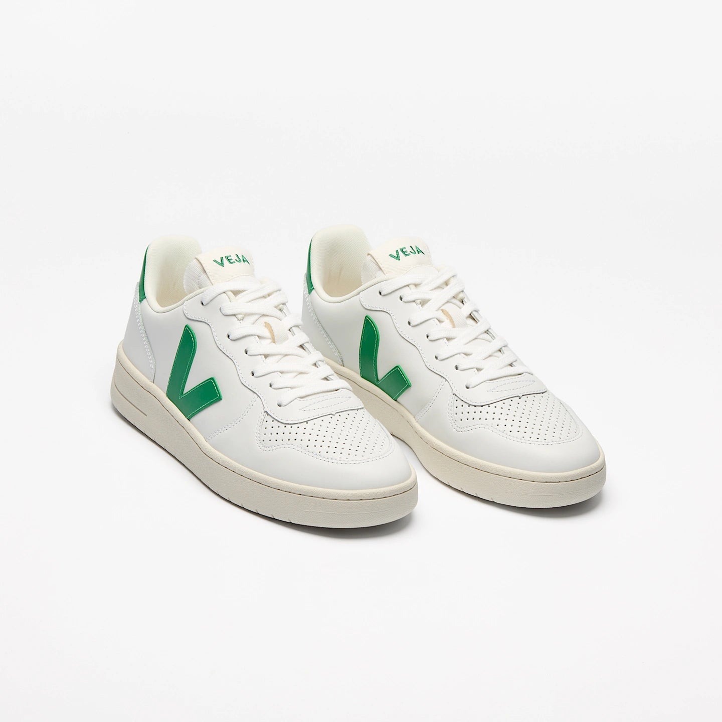 Zapatillas Veja De Hombre V-10 Leather White Emeraude