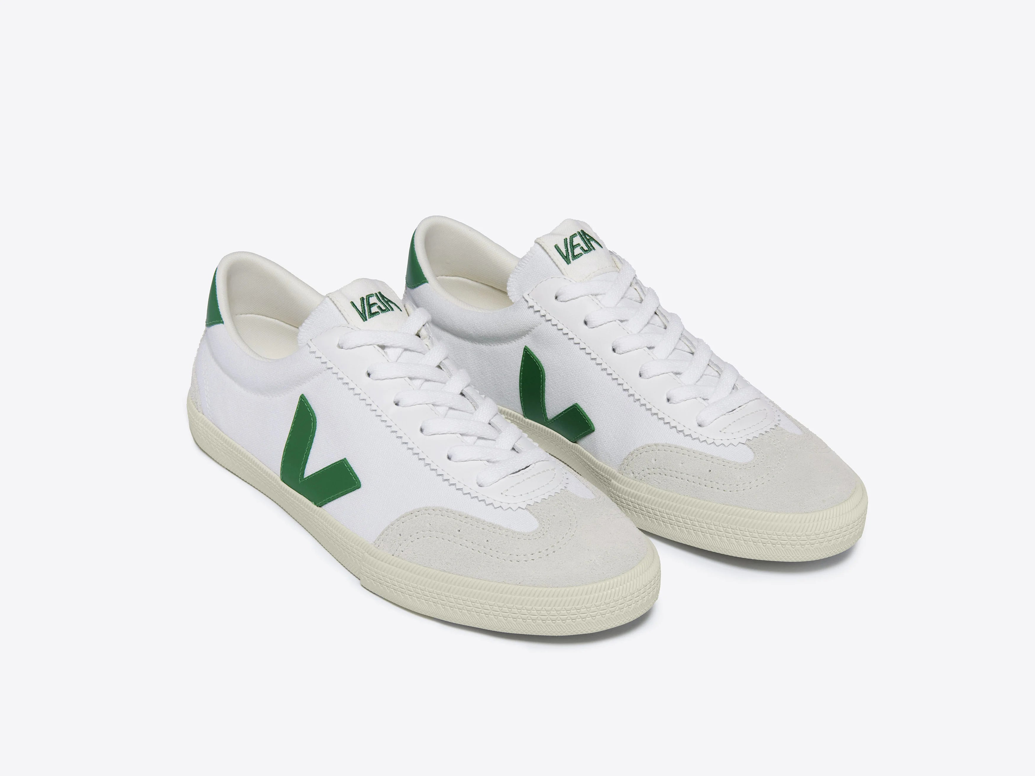 Zapatilla Veja de Mujer volley canvas white emeraude`