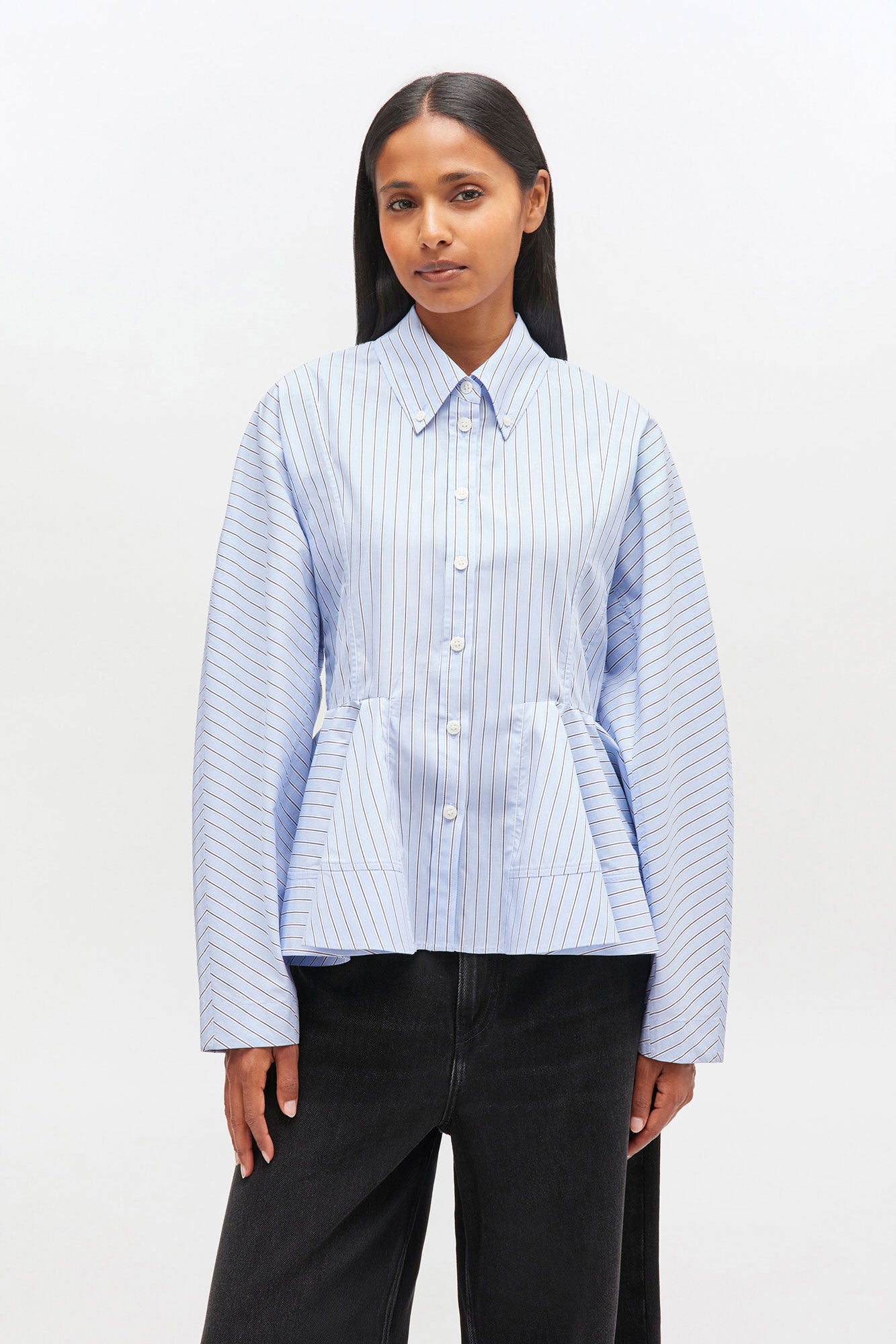 Camisa Peplum Stripe Cottom