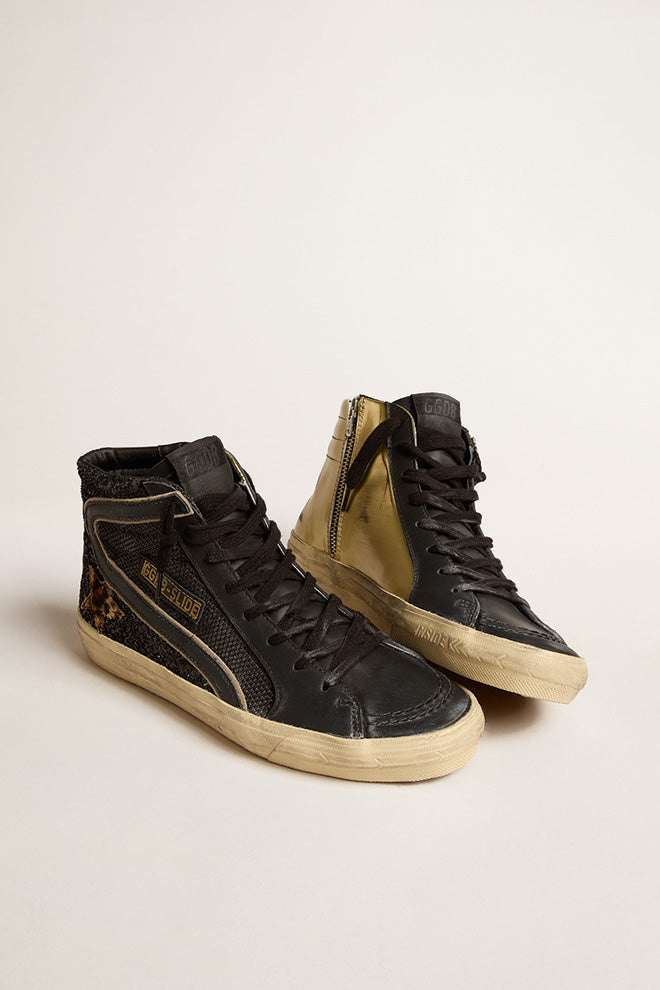 Zapatillas Golden Goose Slide Net Glitter Mujer