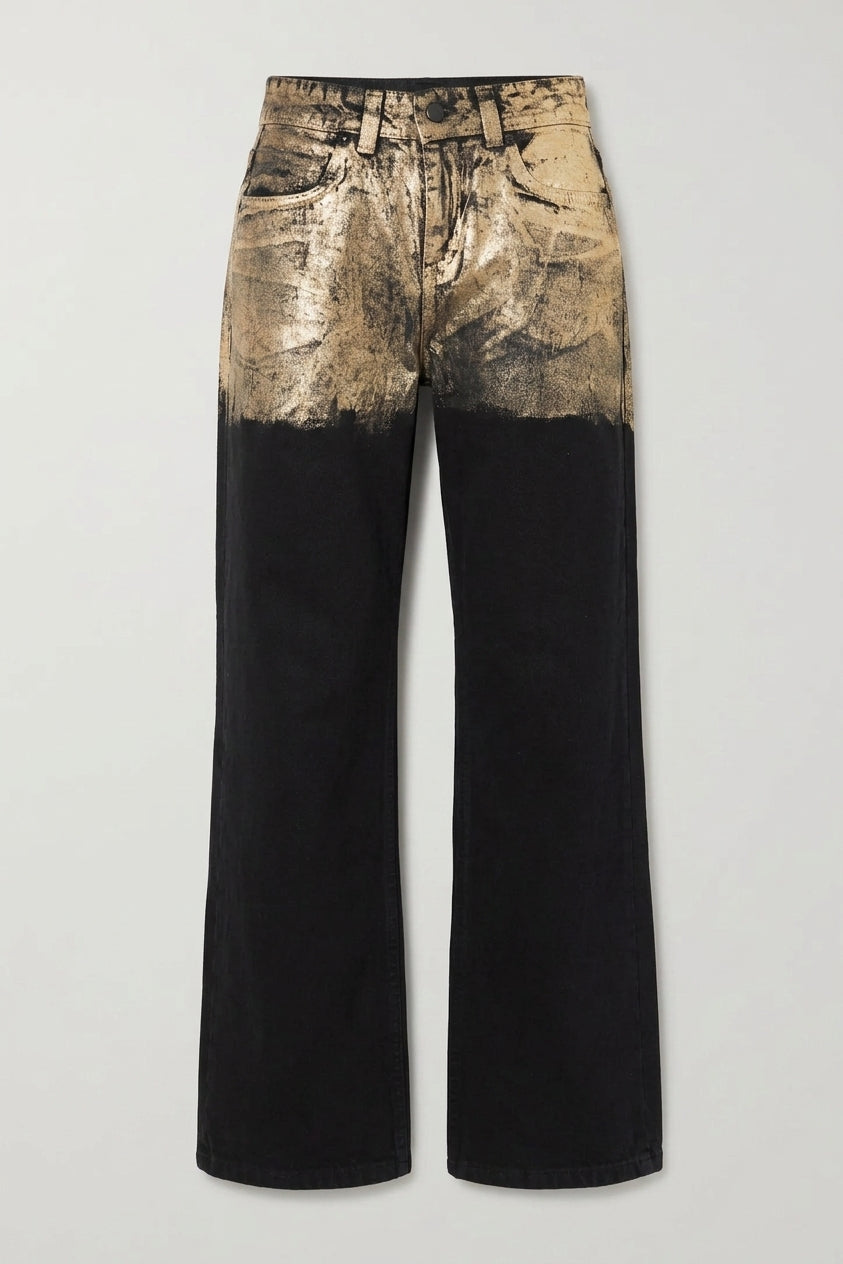 Jean Con Foil Dorado