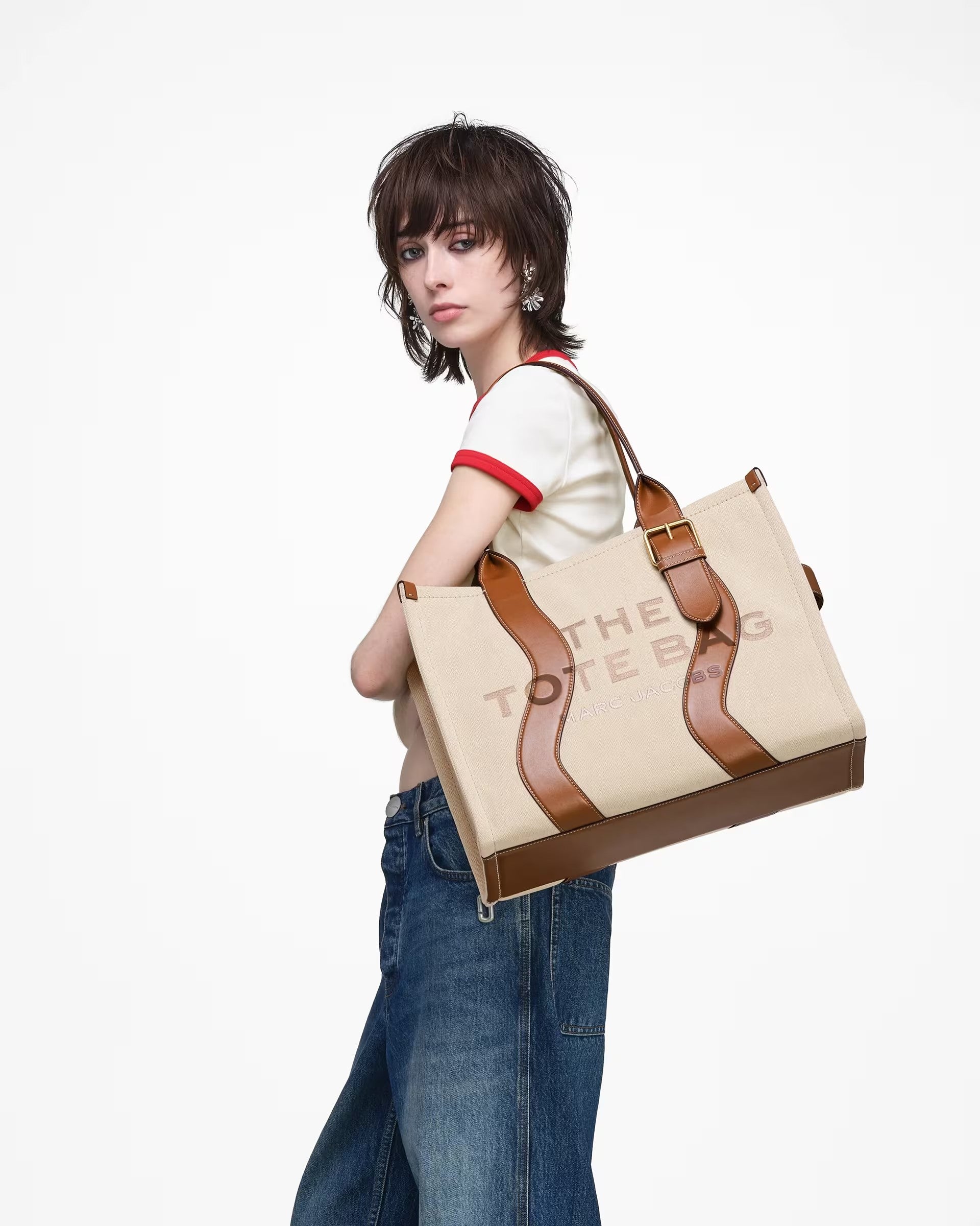 The Wavy Canvas Large Tote Bag