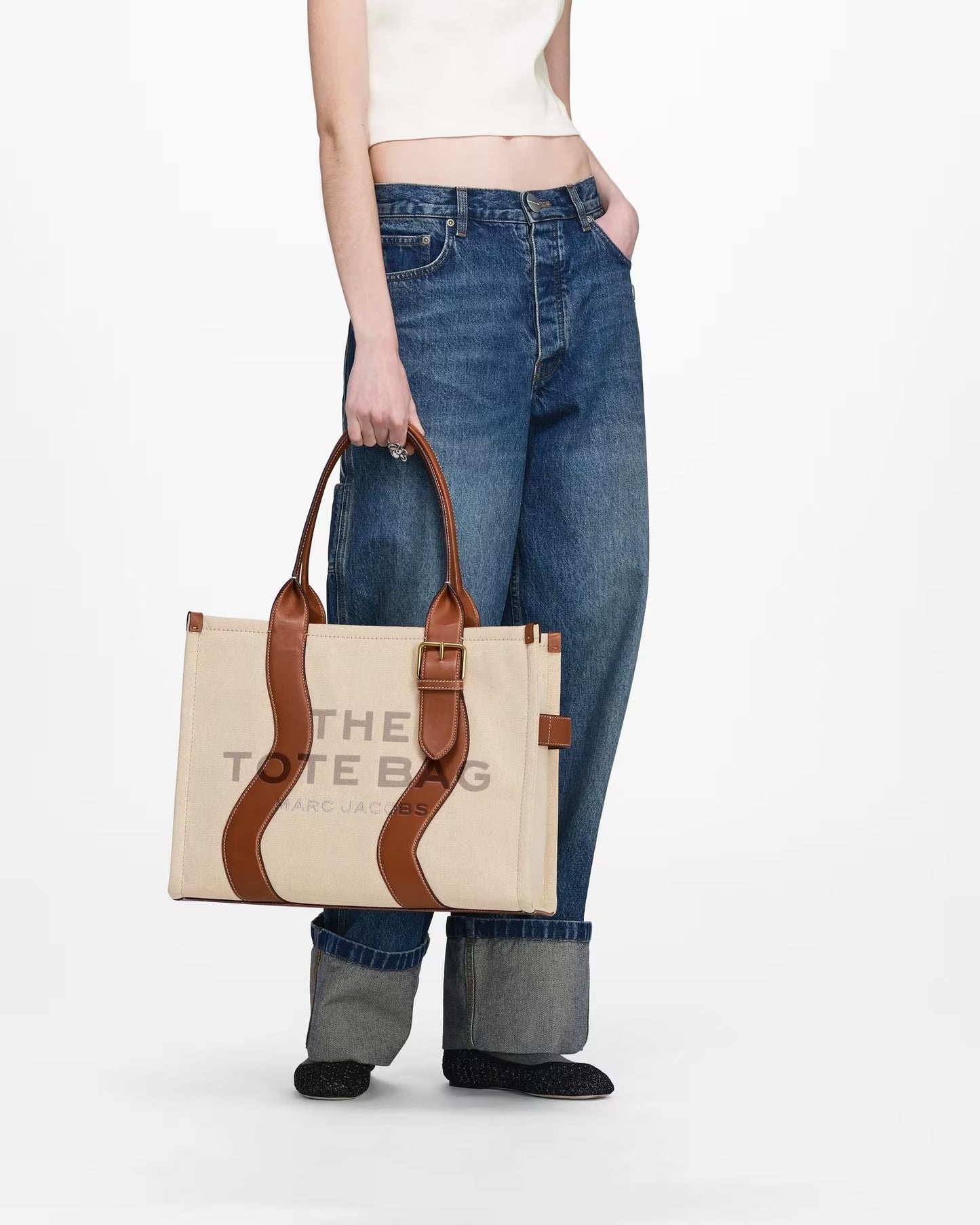 The Wavy Canvas Large Tote Bag