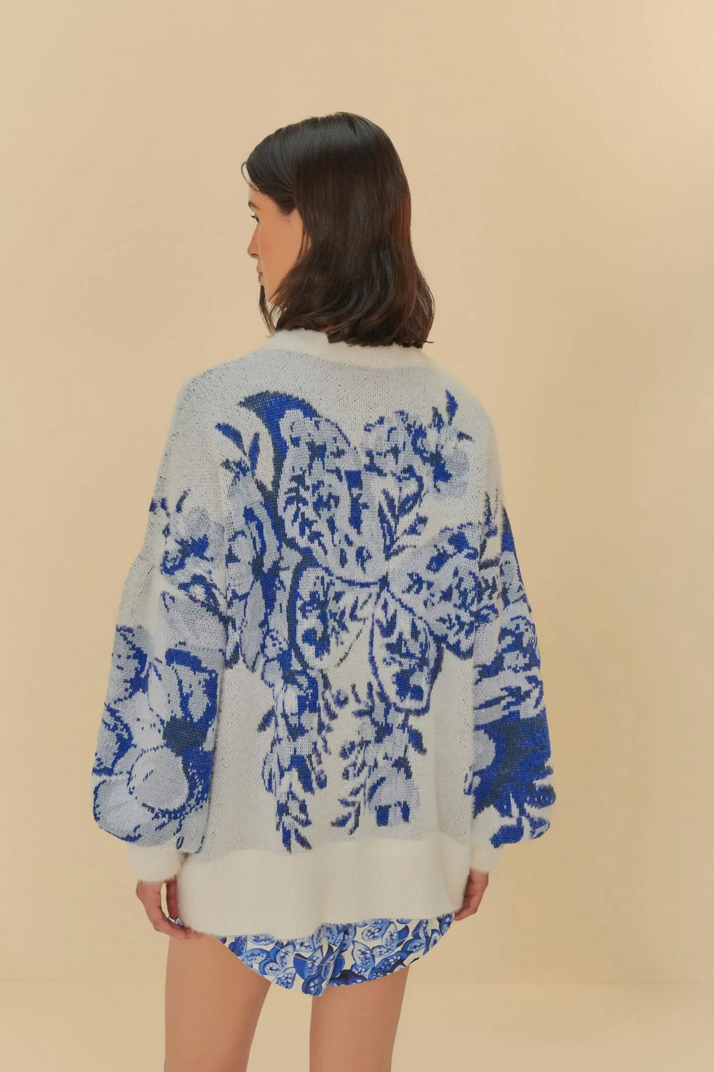 Sweater Pull Tricot Jacquard Borboleta