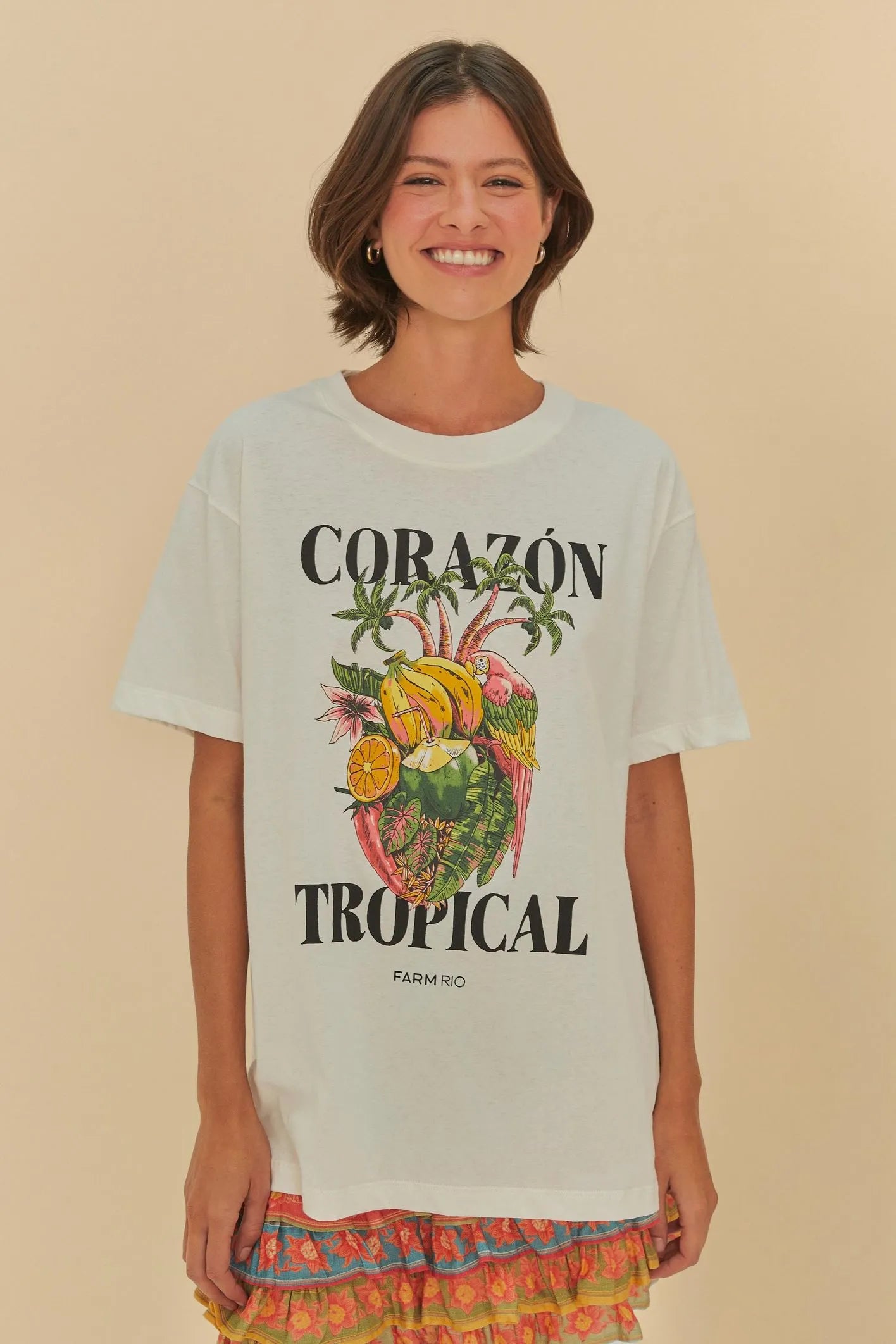 Camiseta Media Corazon Tropical
